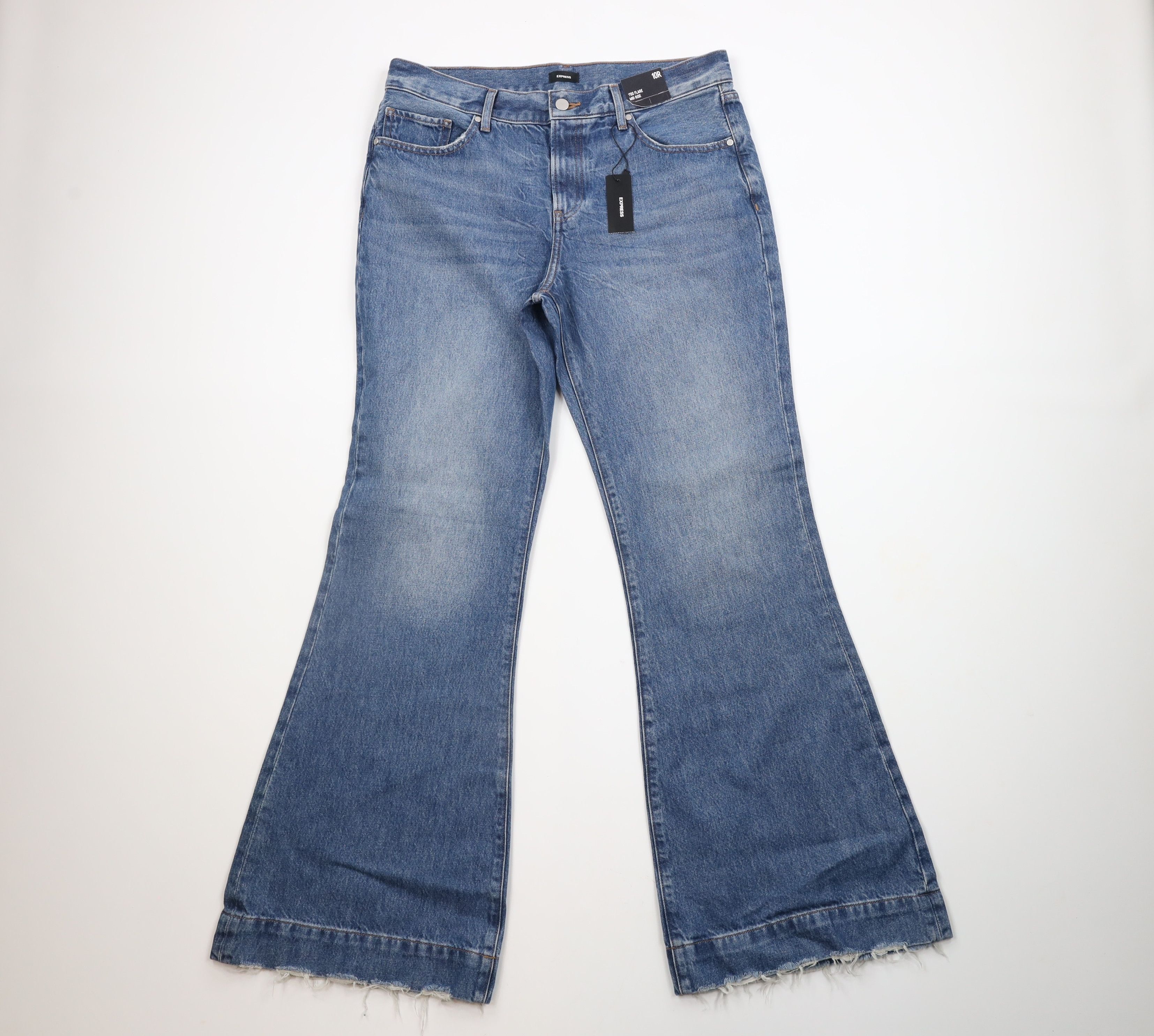 Express × Vintage New Express 70s Flare Wide Leg Bell Bottoms Denim Jeans Blue Size 32" / US 10 / IT 46 - 1 Thumbnail