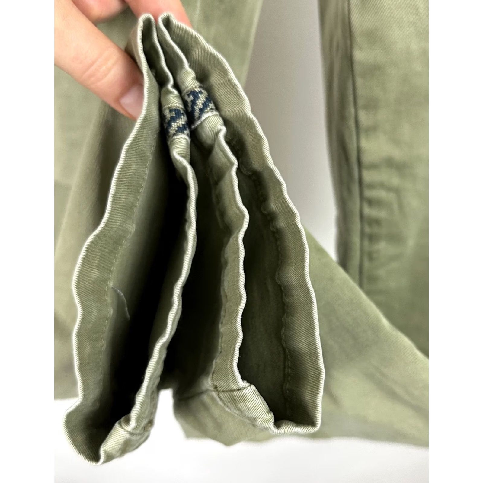 Anthropologie Anthropologie Chino Pants Olive Green Relaxed Stretch Twill Tuxedo Stripe Size 29 Womens Size 29" - 5 Thumbnail