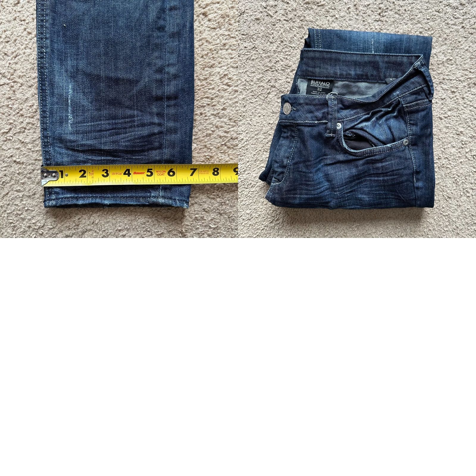 Buffalo David Bitton Buffalo David Bitton Jeans Mens 34x32 Lara Slim Blue Darker Wash Mid Rise Jeans Size US 34 / EU 50 - 9 Thumbnail