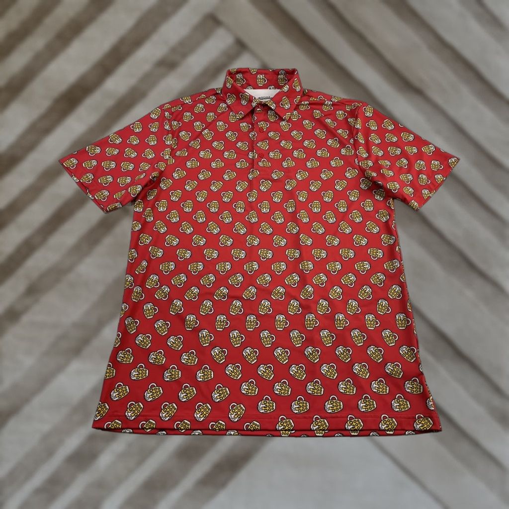 Vintage Royal & Awesome Golf Polo Shirt Men's L Red Short Sleeve Polo Shirt Golf Casual Mens Size US L / EU 52-54 / 3 - 1 Thumbnail