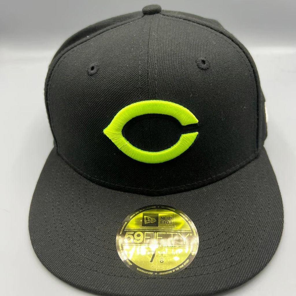 New Era Cincinnati Reds Hat Men 7 1/8 Black Summer Pop Fitted Cap Size ONE SIZE - 2 Thumbnail