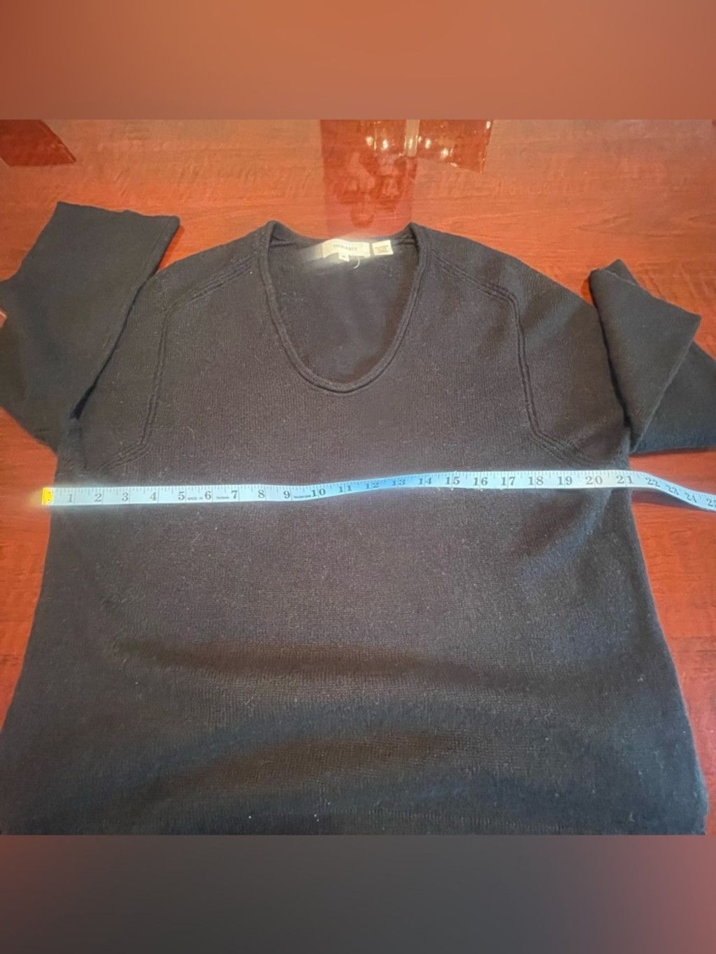 INHABIT Inhabit Cashmere Linen Blend Black V-Neck Tunic Sweater Sz M Size M / US 6-8 / IT 42-44 - 4 Thumbnail