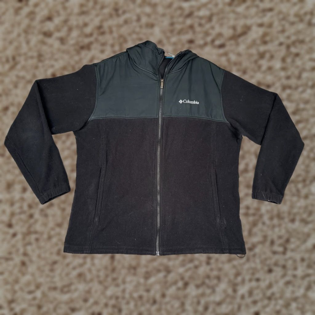Vintage Columbia Jacket Womens Large Black Hooded Fleece Full Zip Hiking Outdoor Warm Size L / US 10 / IT 46 - 1 Thumbnail