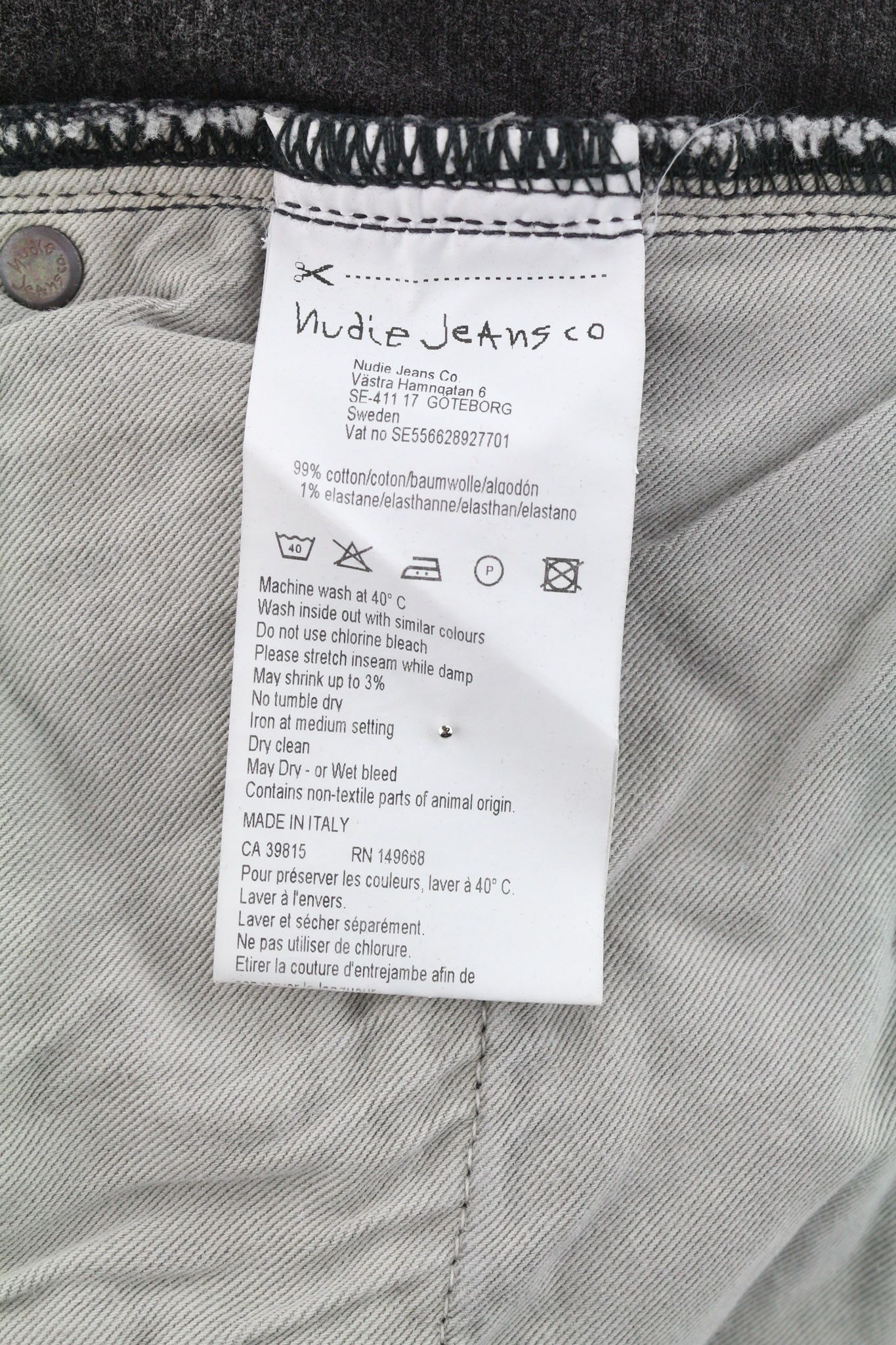 Nudie Jeans PILE LED W30/L32 Grey Marble Organic Skinny Washed 81905 Size US 30 / EU 46 - 7 Thumbnail
