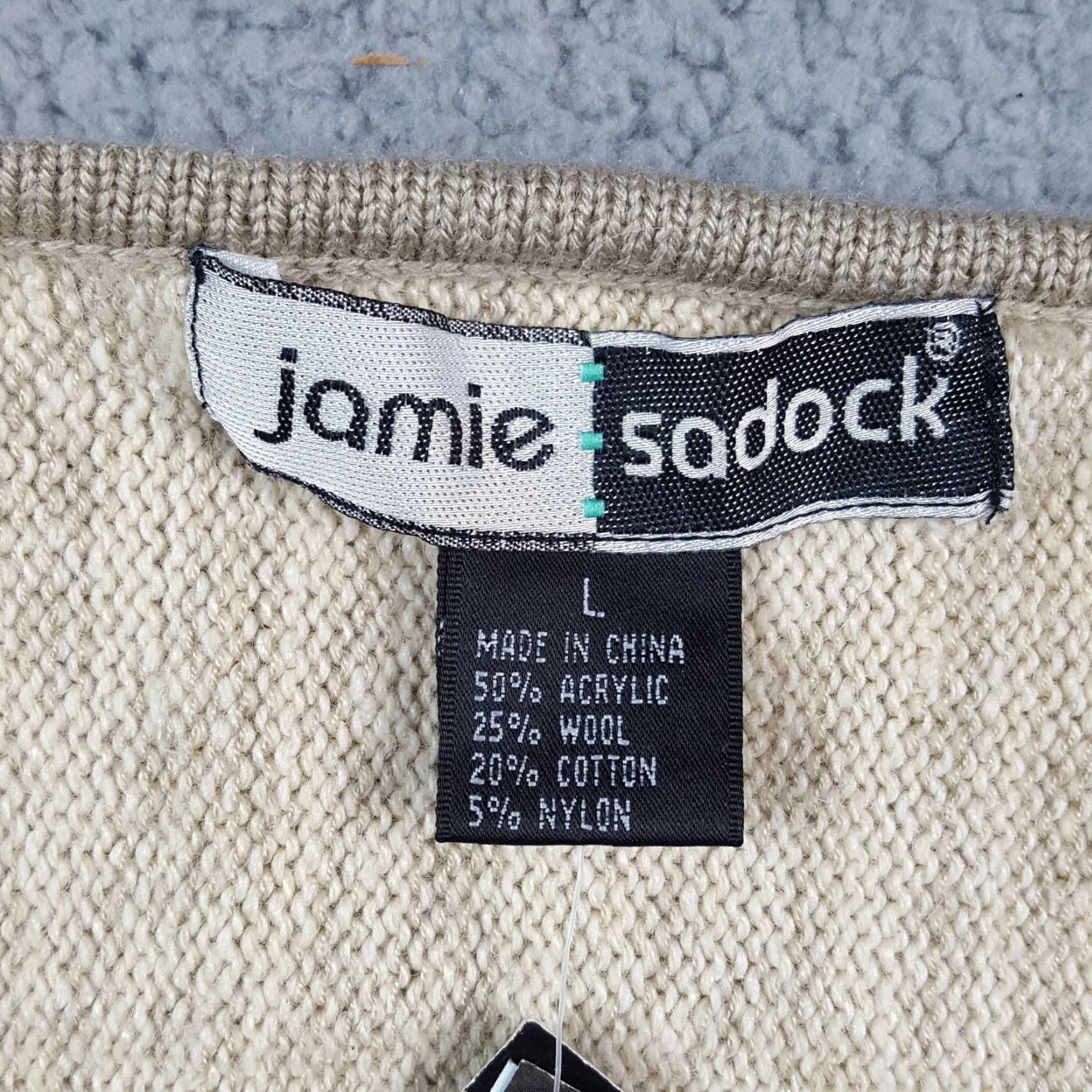 Etro VINTAGE Jamie Sadock Y2K Retro Preppy Knit Cardigan Sweater Vest Women's Large Sleeveless Zip Up Beige 00s Casual Size L / US 10 / IT 46 - 7 Thumbnail