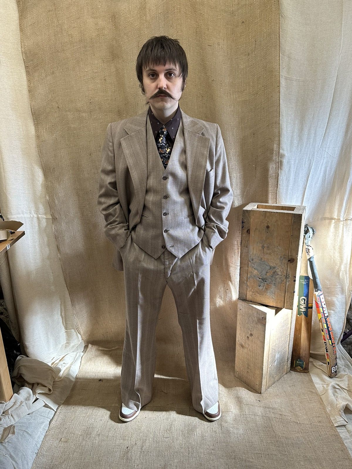 Vintage Vintage 3 Piece Suit (High Waisted Flares, Vest