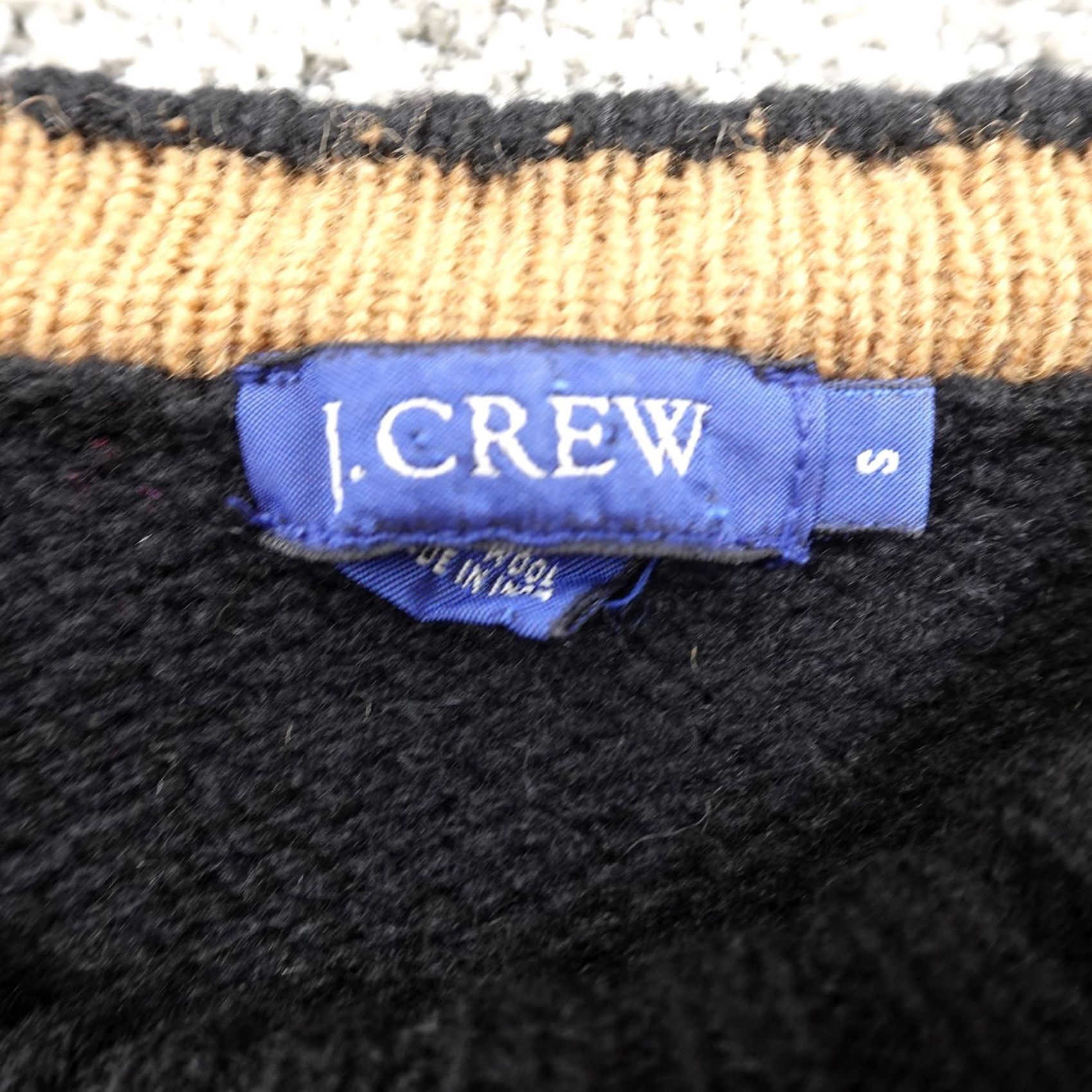 J.Crew VINTAGE J.CREW Sweater Womens S Black Brown Wool Knit Pullover Crew Neck Striped Knit 100% Wool Womens Suited for Fall and Winter Preppy Cozy Men? No Size S / US 4 / IT 40 - 5 Thumbnail