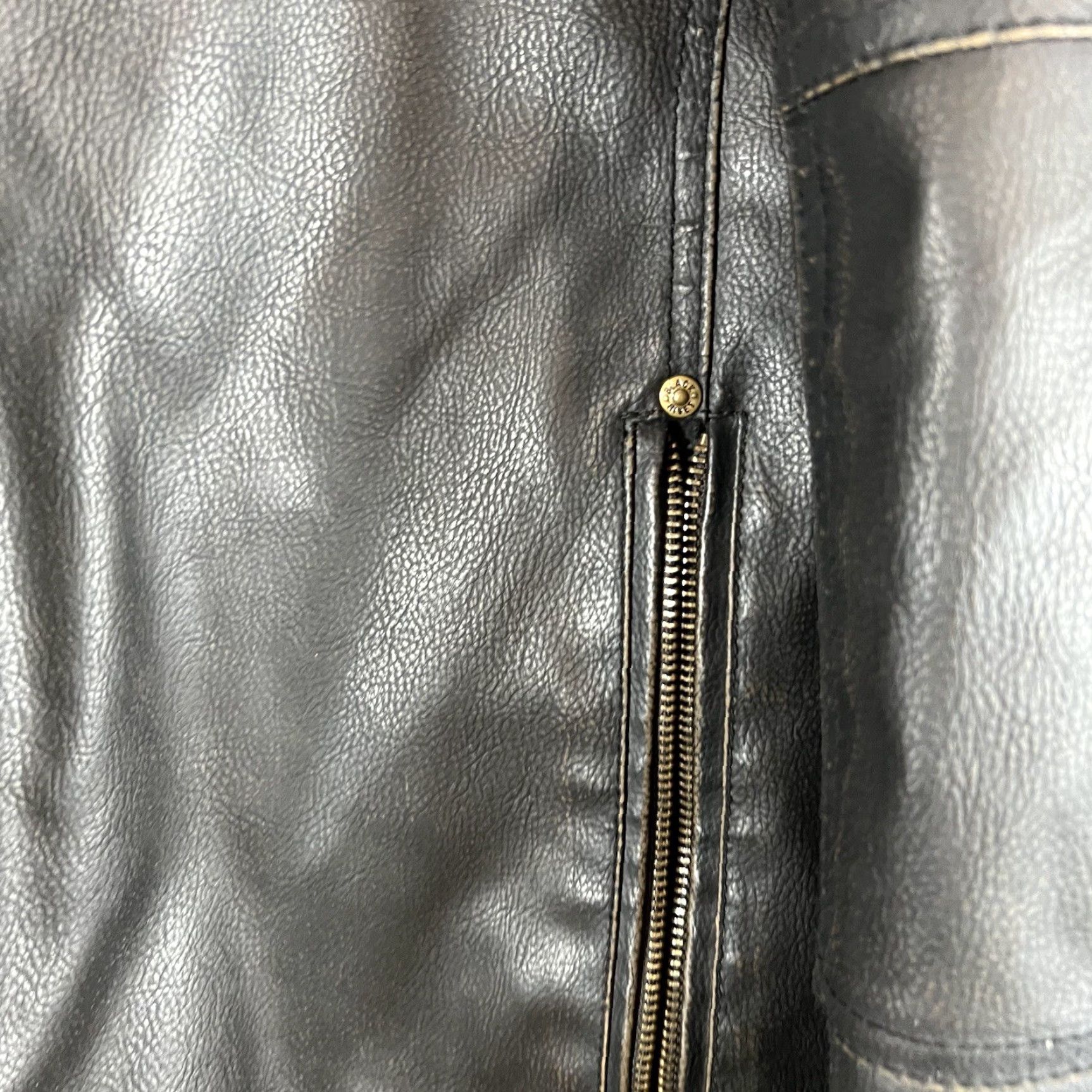 Vintage Black Rivet Jacket Motorcycle Jacket Removable Hood L Mens Black Polyester Full Zip Insulated Mid-Length Vintage No Size US L / EU 52-54 / 3 - 7 Thumbnail