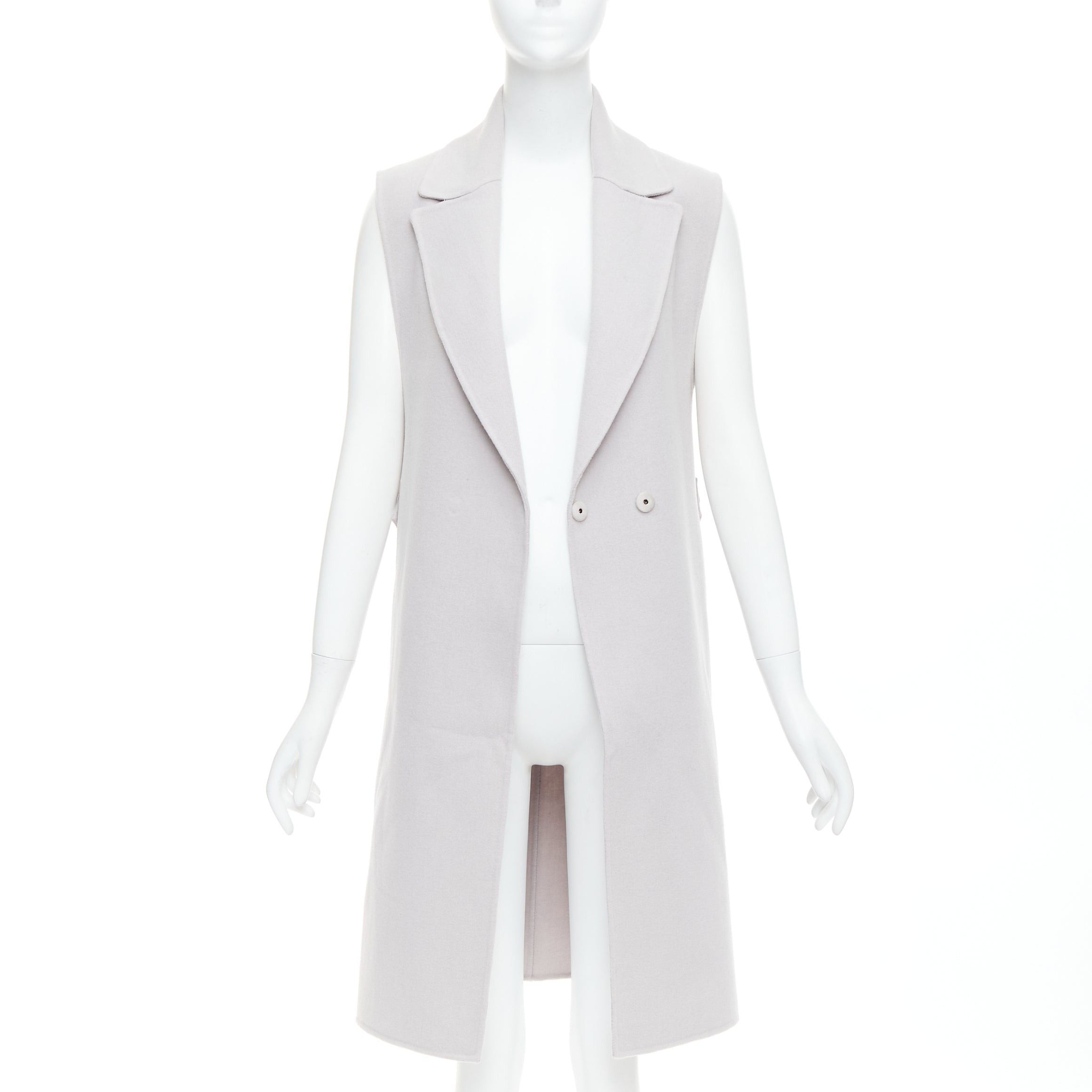 Jil Sander JIL SANDER light grey wool blend double breasted vest coat FR34 XS Size XS / US 0-2 / IT 36-38 - 1 Thumbnail