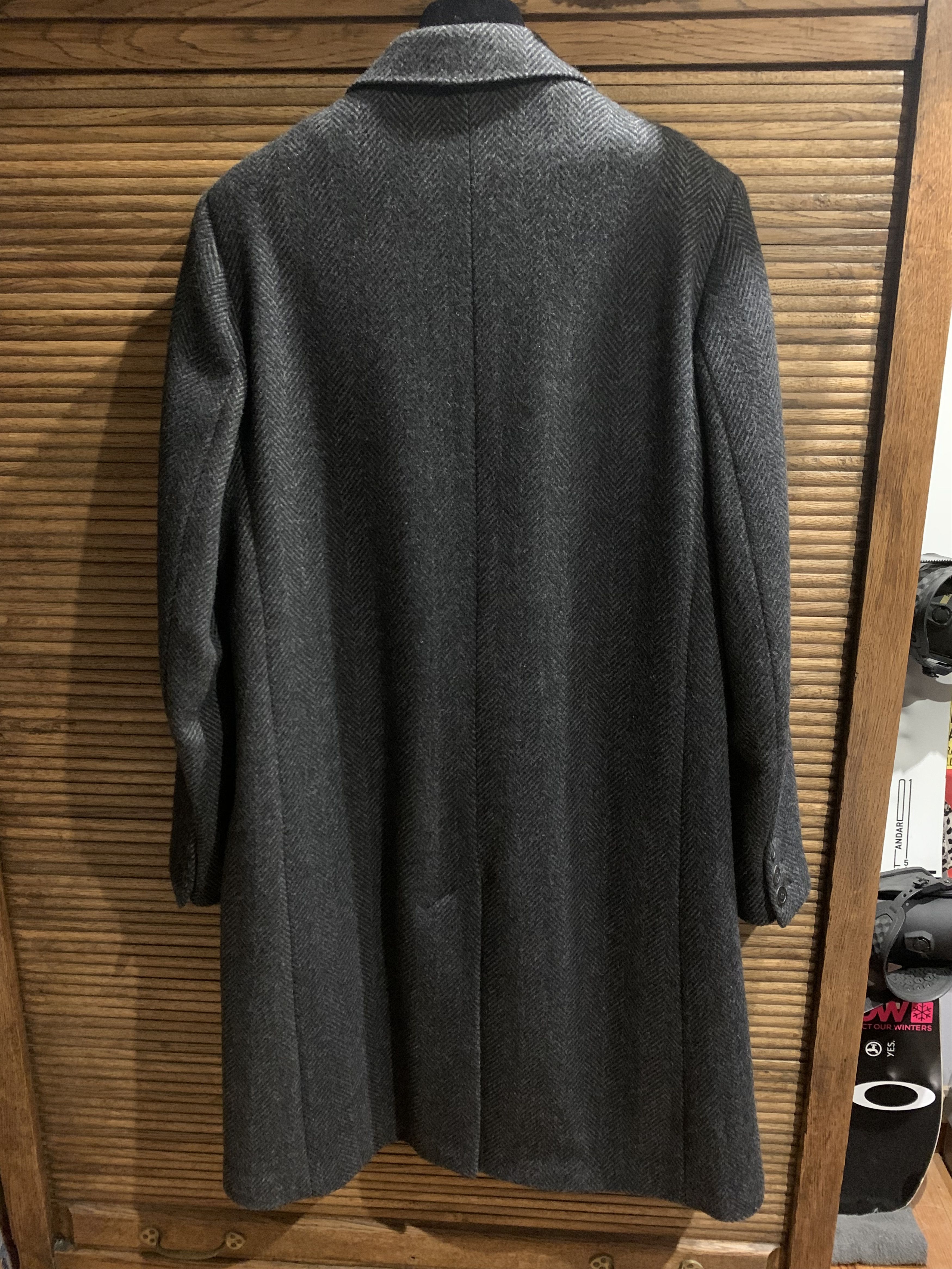 Ann Demeulemeester Ann Demeulemeester Black/Grey herringbone wool coat Size US L / EU 52-54 / 3 - 2 Thumbnail