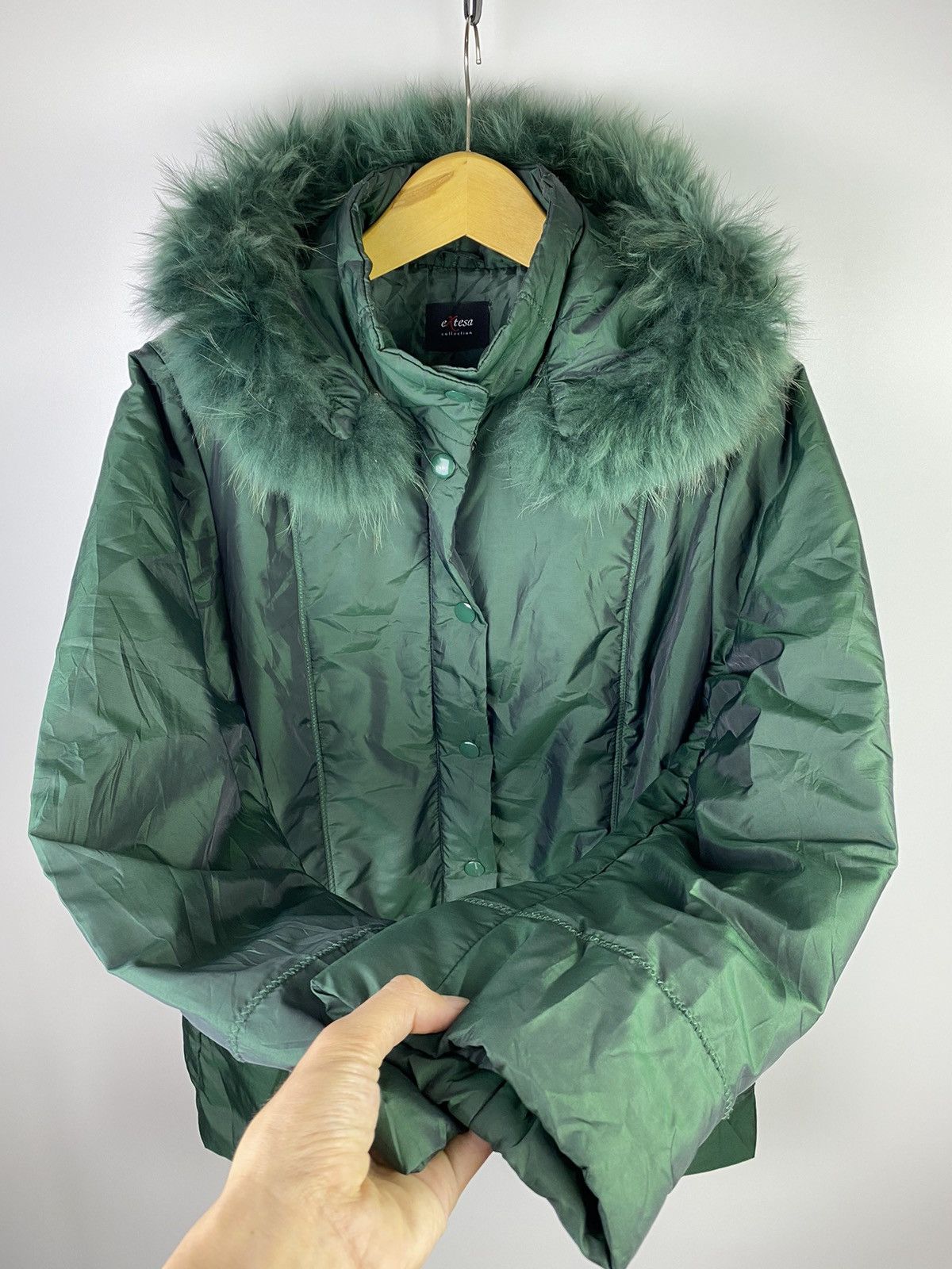 If Six Was Nine × Japanese Brand Down fur faux jacket emerald green ifsx style Size US L / EU 52-54 / 3 - 3 Thumbnail