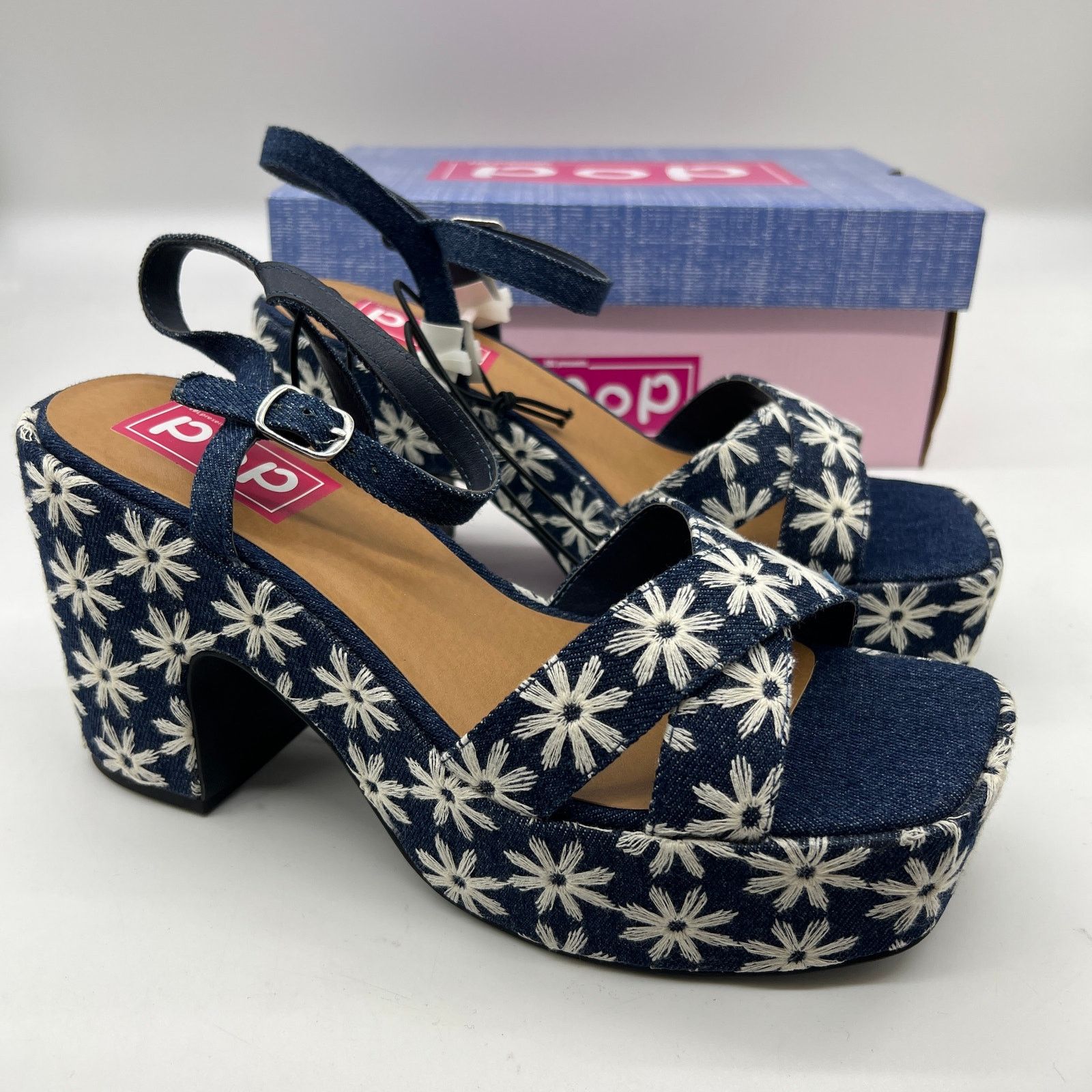 Other Pop Womens Grandiose Heeled Sandals Blue White Size 9.5M Size US 9.5 / IT 39.5 - 1 Thumbnail