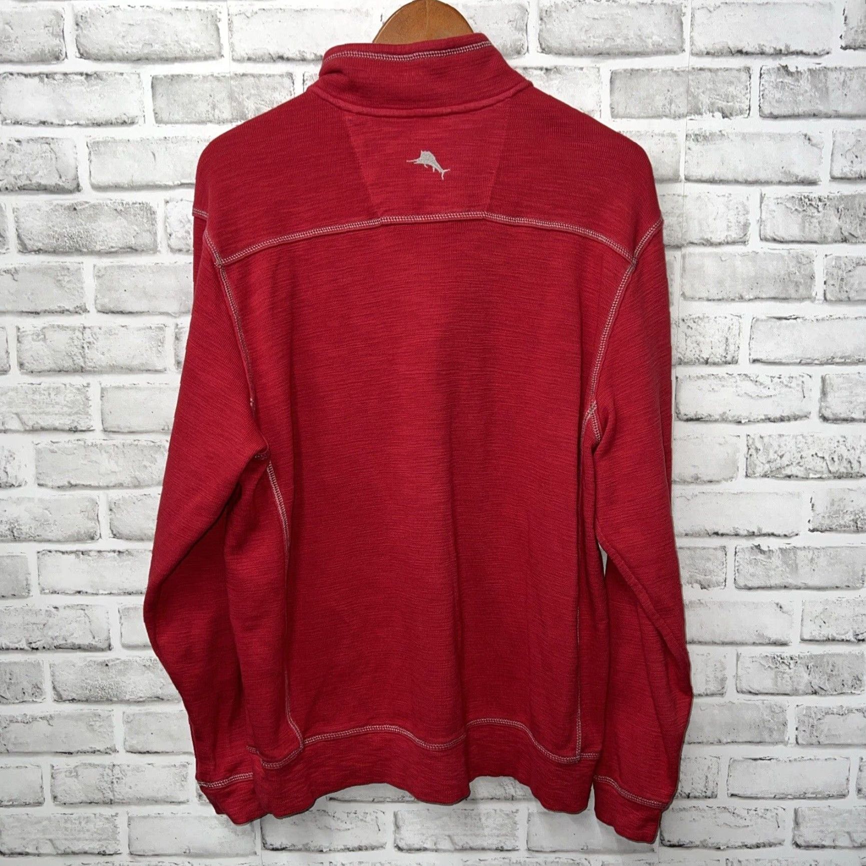Tommy Bahama Tommy Bahama Red Half Zip Pullover Mens Size M Sweater Size US M / EU 48-50 / 2 - 4 Thumbnail