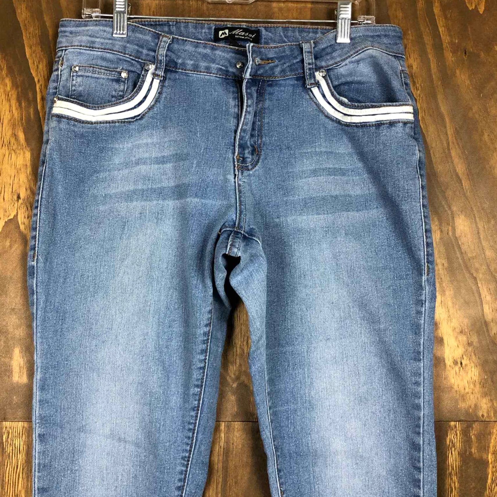 Denime Masoi Womens Jeans Blue Denim Skinny Leg Normcore Size 13 Jeans Women's Blue Denim Skinny Leg Masoi 13 Regular 5-Pocket Design Size 34" / US 12 / IT 48 - 2 Thumbnail