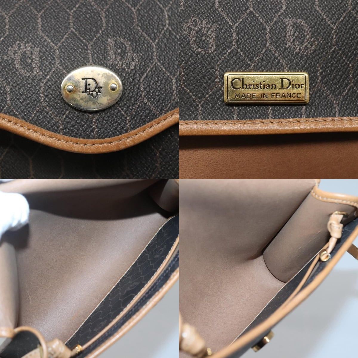 Dior DIOR Honeycomb Canvas Shoulder Bag Pvc Black Gold Size ONE SIZE - 11 Thumbnail