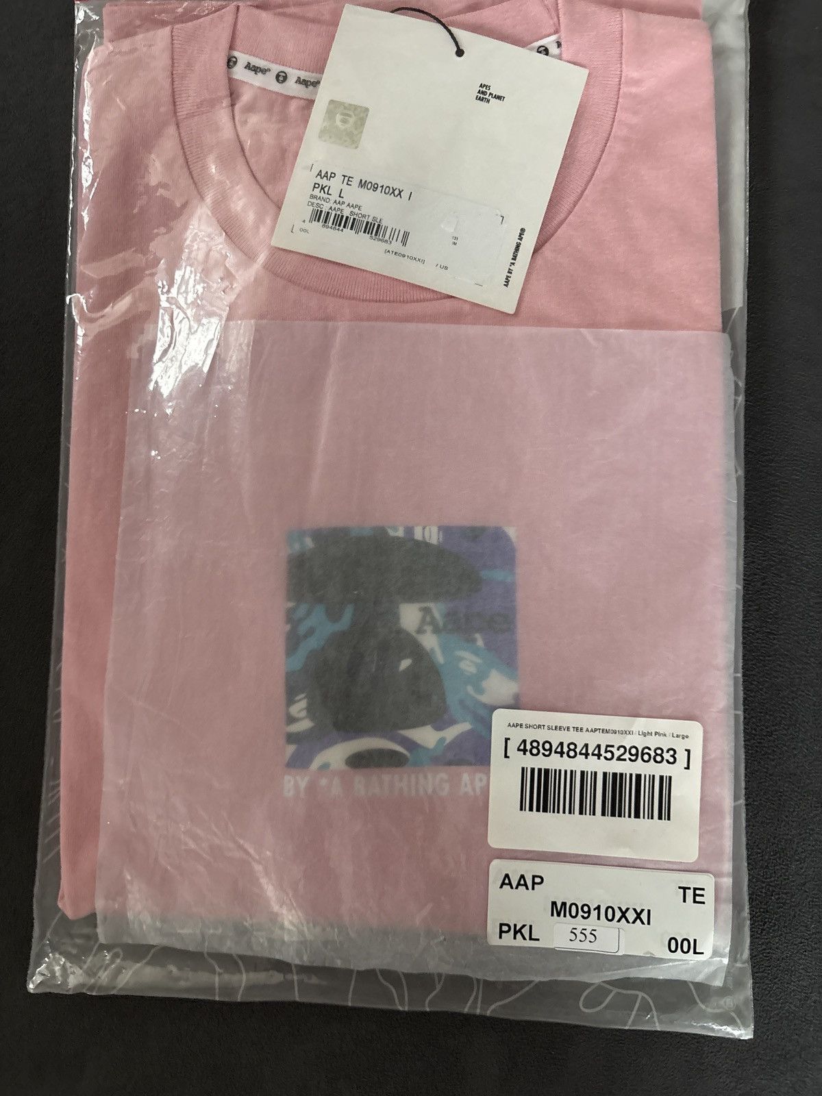 Aape × Bape Aape t-shirt pink purple and blue ape face Size US L / EU 52-54 / 3 - 10 Thumbnail