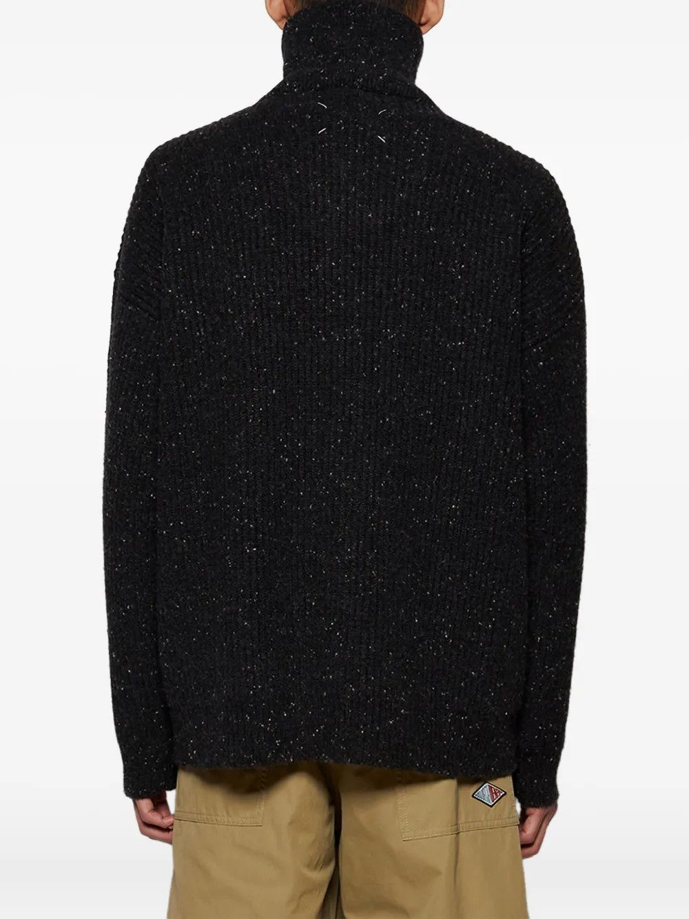 Maison Margiela o1mle0326 Shetland Wool Zip Sweatshirt in Brown Size US M / EU 48-50 / 2 - 5 Thumbnail