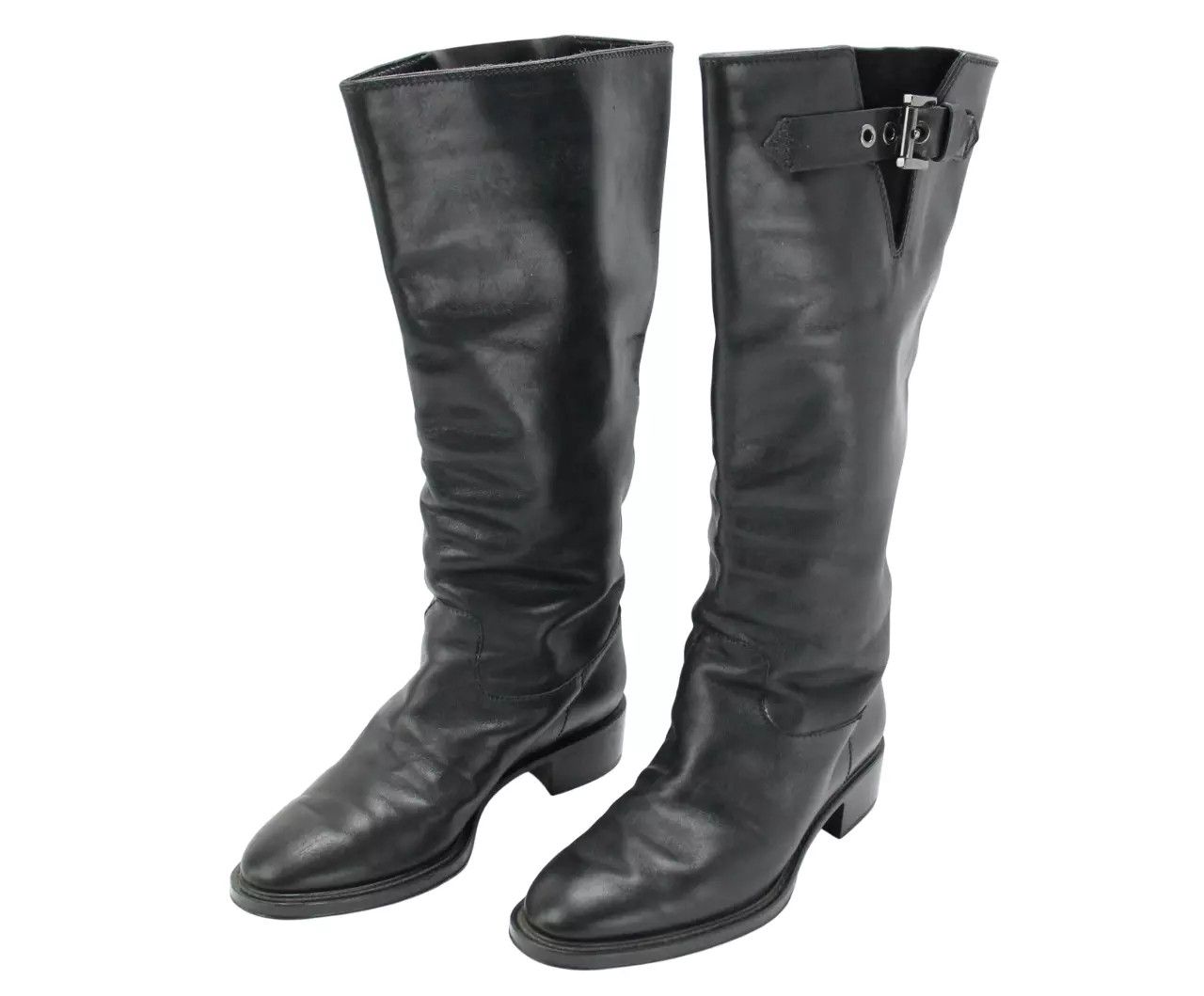 Tod's TOD'S Shoes Women's EU 37 Black Leather Block Heel Mid Top Size US 7 / IT 37 - 2 Thumbnail