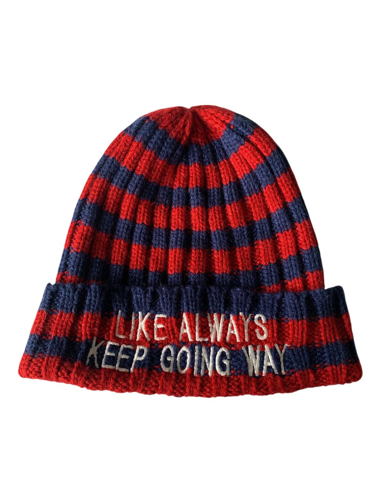 Kapital Stripe Crochet knit Back Number Streetweaer Beanie Hats Size ONE SIZE - 1 Thumbnail