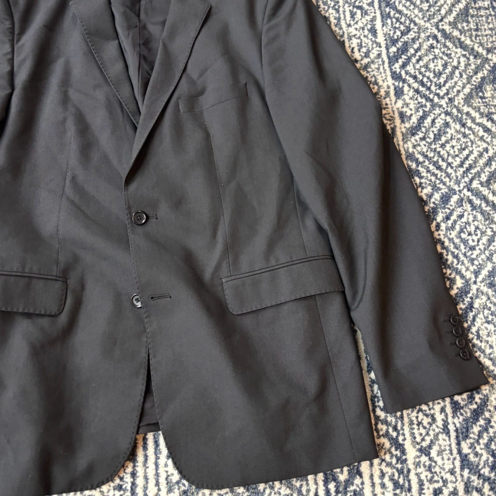 Zara Zara Man Basic Black Blazer Suit Jacket Mens Size 44 EU 54 Regular 2 Piece Notch Lapel Two-Button Double-Vented Black Blazer Jacket Mens Size 44R - 7 Thumbnail