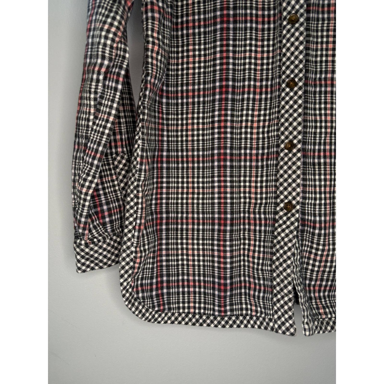 Other J. Jill Gingham Plaid Flannel Button-Up Shirt Black/White S Size S / US 4 / IT 40 - 6 Thumbnail