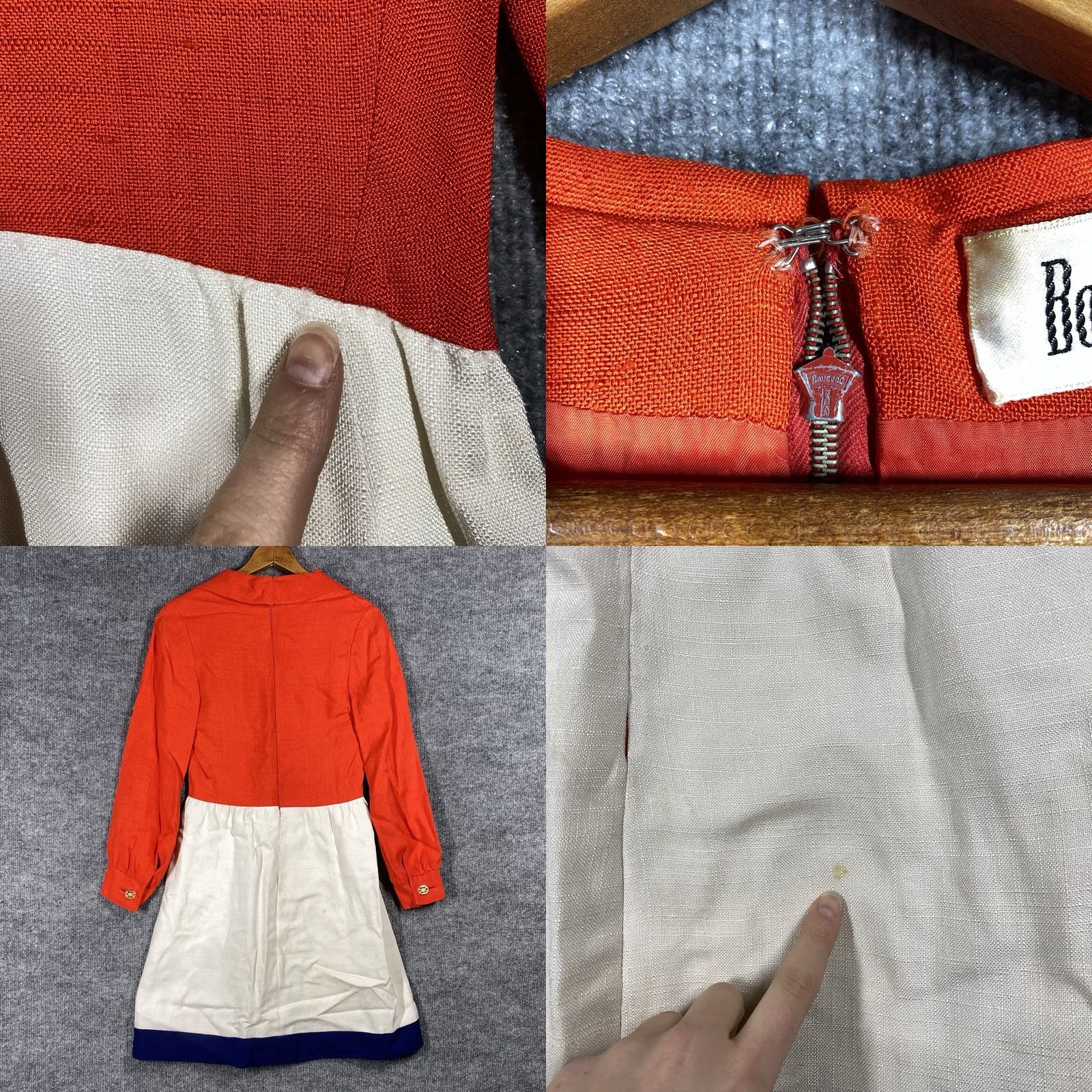 Vintage VINTAGE Bonwit Teller Dress Shift Women Size 8 Blue 1960s GoGo Mod Shirt Dress Size M / US 6-8 / IT 42-44 - 8 Thumbnail