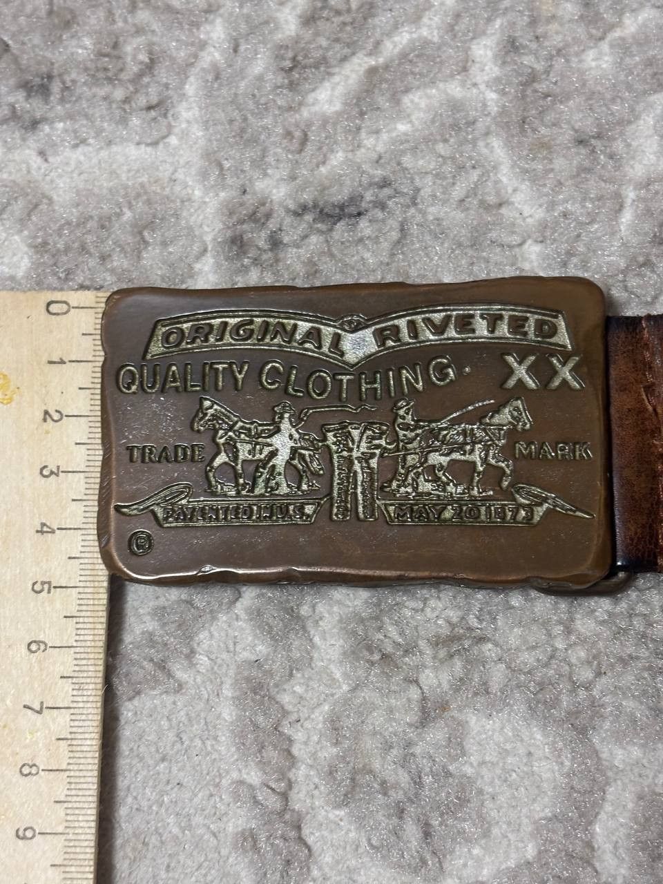 Levi's MADE IN ITALY Vintage Levi's Two Horse Pull Plaque Belt Size ONE SIZE - 5 Thumbnail