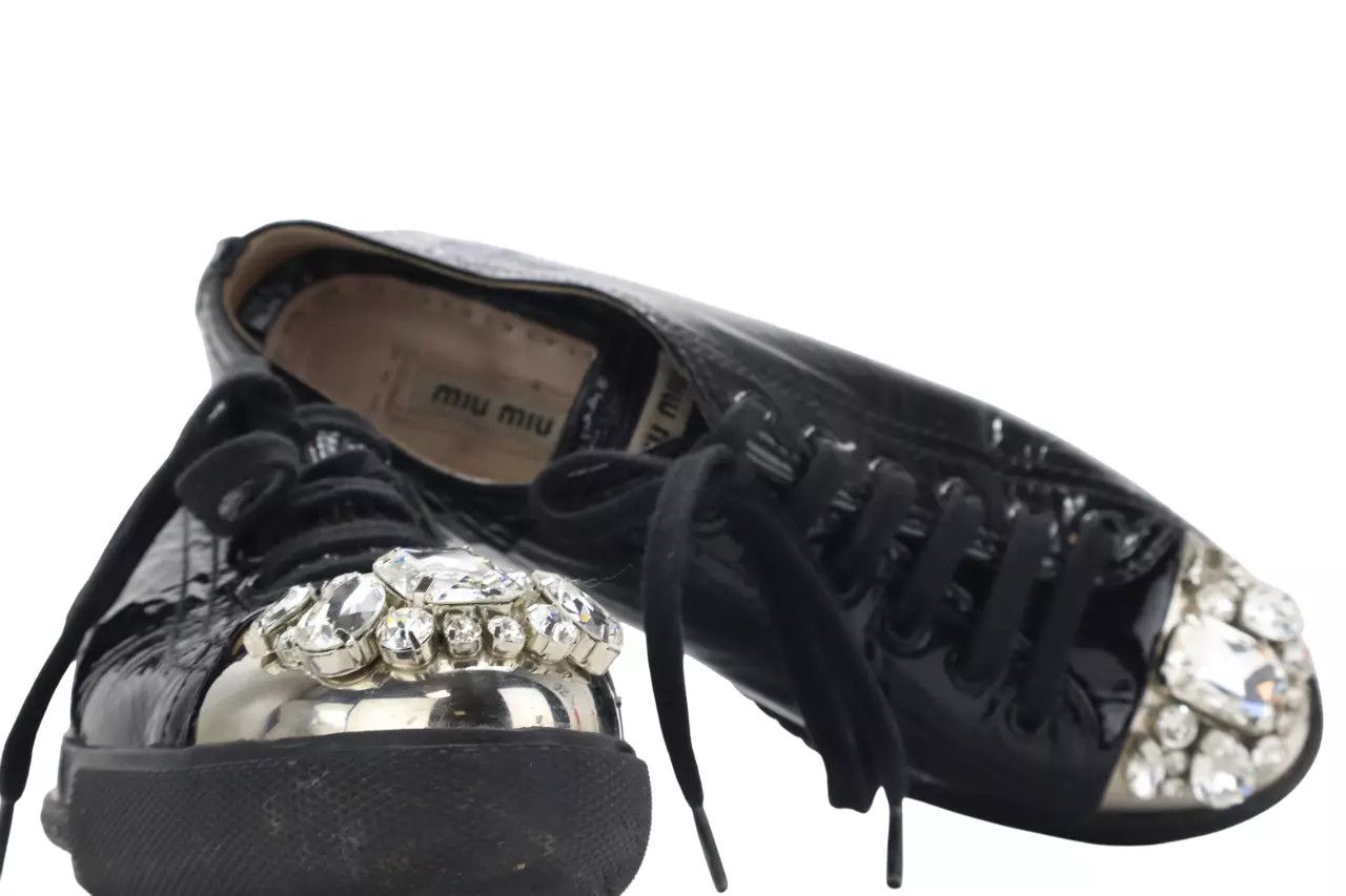 Miu Miu MIU MIU Sneakers Women's EU 37 / UK 4 Leather Low Top Shiny Size US 6.5 / IT 36.5 - 6 Thumbnail