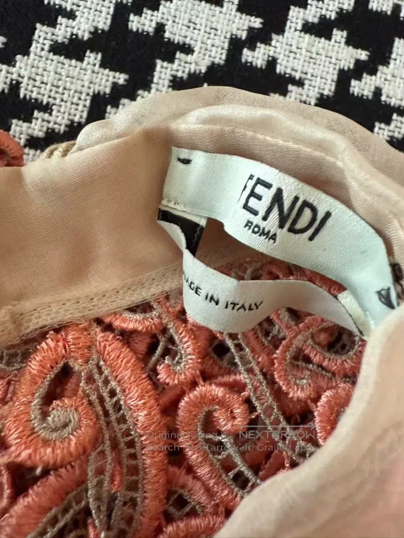 Fendi Fendi Cut-Out Embroidered Dress Size XS / US 0-2 / IT 36-38 - 8 Thumbnail