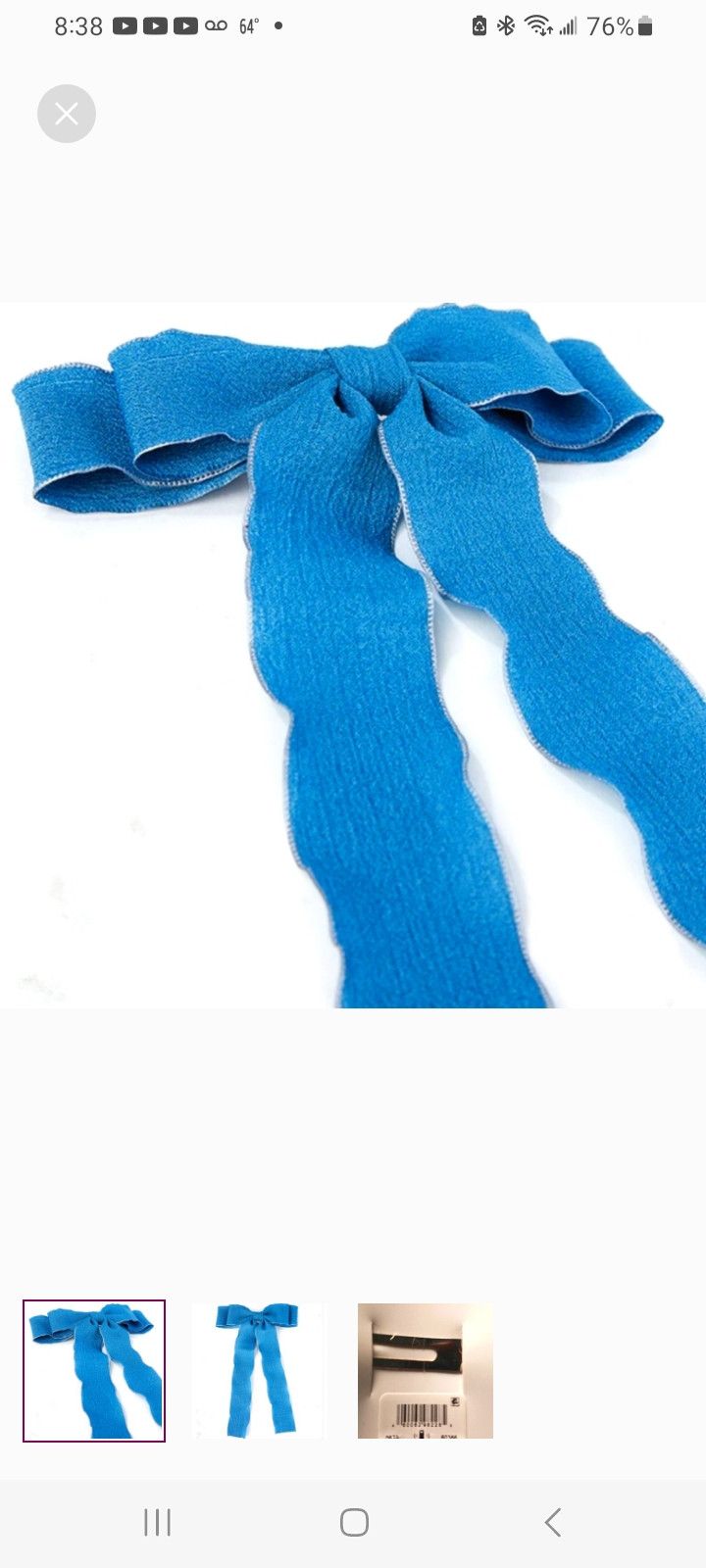 Pacsun LA Hearts Ruffle Bow Hair Clip Size ONE SIZE - 1 Thumbnail