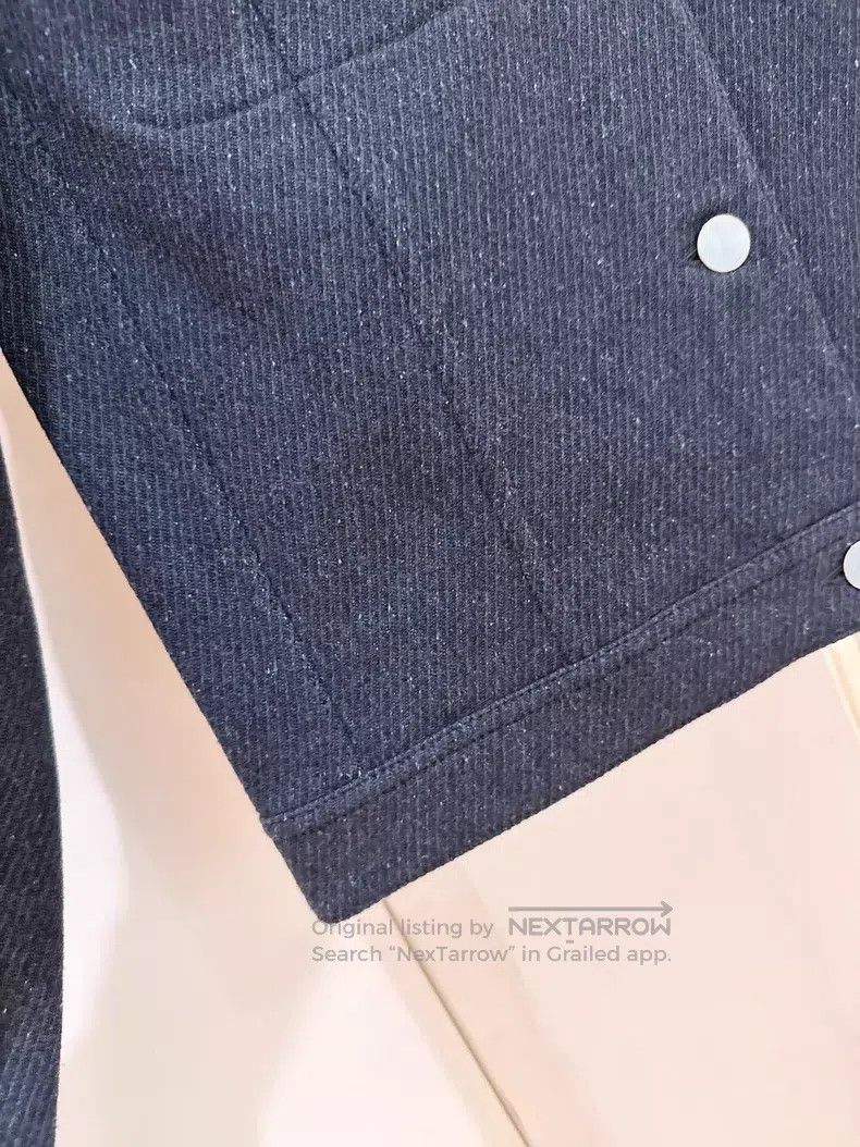Other Hermes Dark Blue Denim Style Woolen Jacket Size XS / US 0-2 / IT 36-38 - 4 Thumbnail