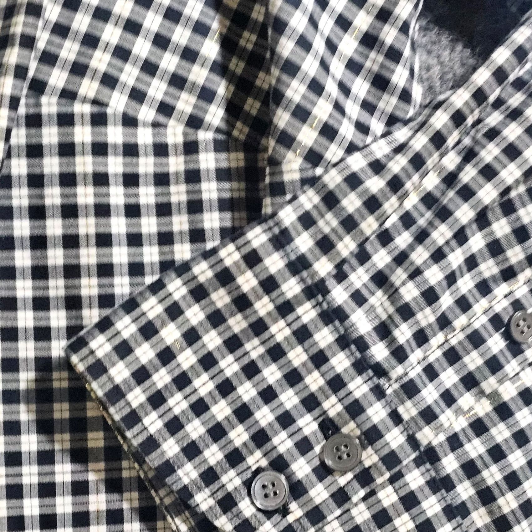 Talbots Talbots Shirt Women 14W Black White Plaid Button Long Sleeve Career Casual Shirt Size XL / US 12-14 / IT 48-50 - 4 Thumbnail