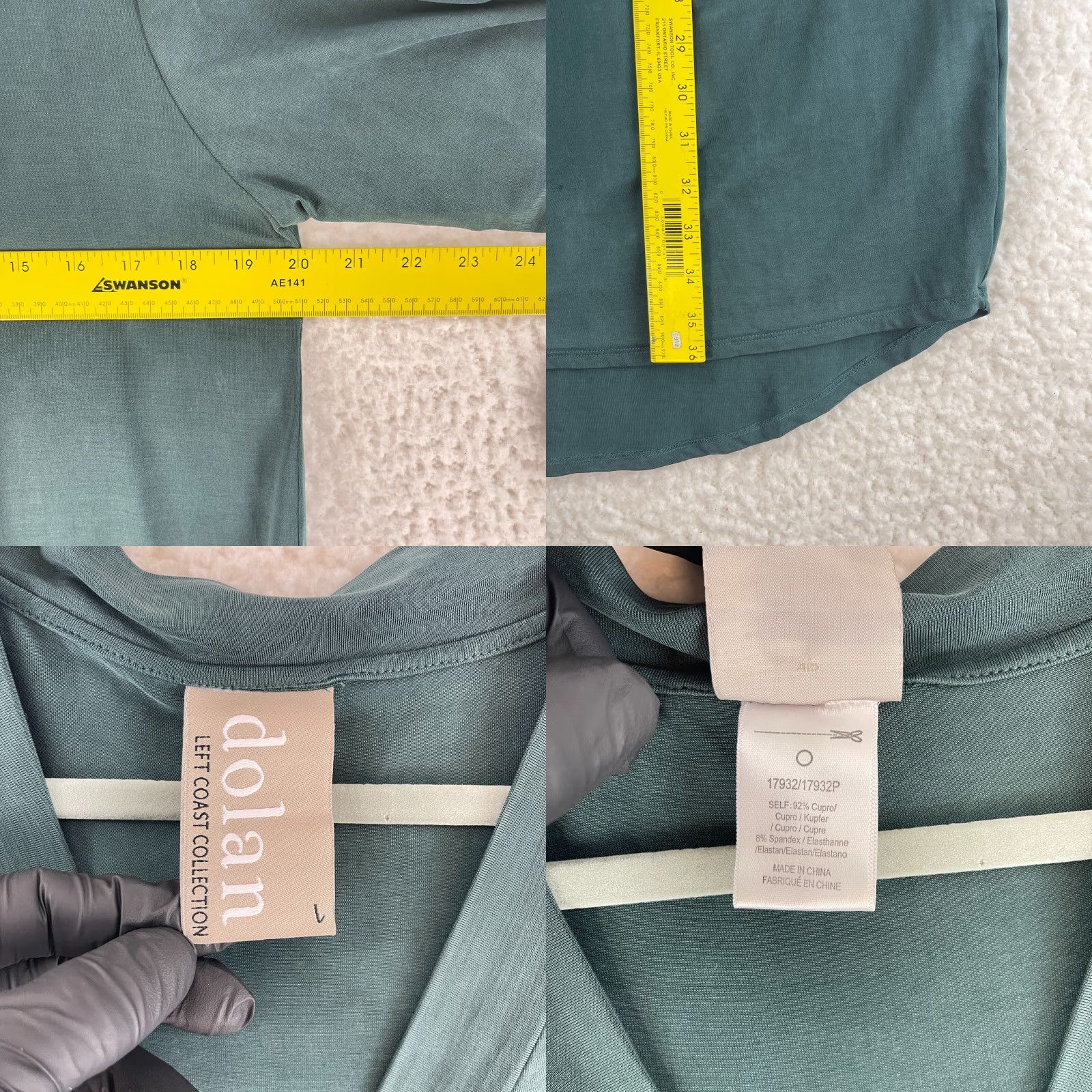 Anthropologie Anthropologie Dolan Left Coast Dress Women L Green 3/4 Sleeve V-Neck Stretch Casual Party/Cocktail Travel A-Line Knee Length Vintage: No Size L / US 10 / IT 46 - 8 Thumbnail