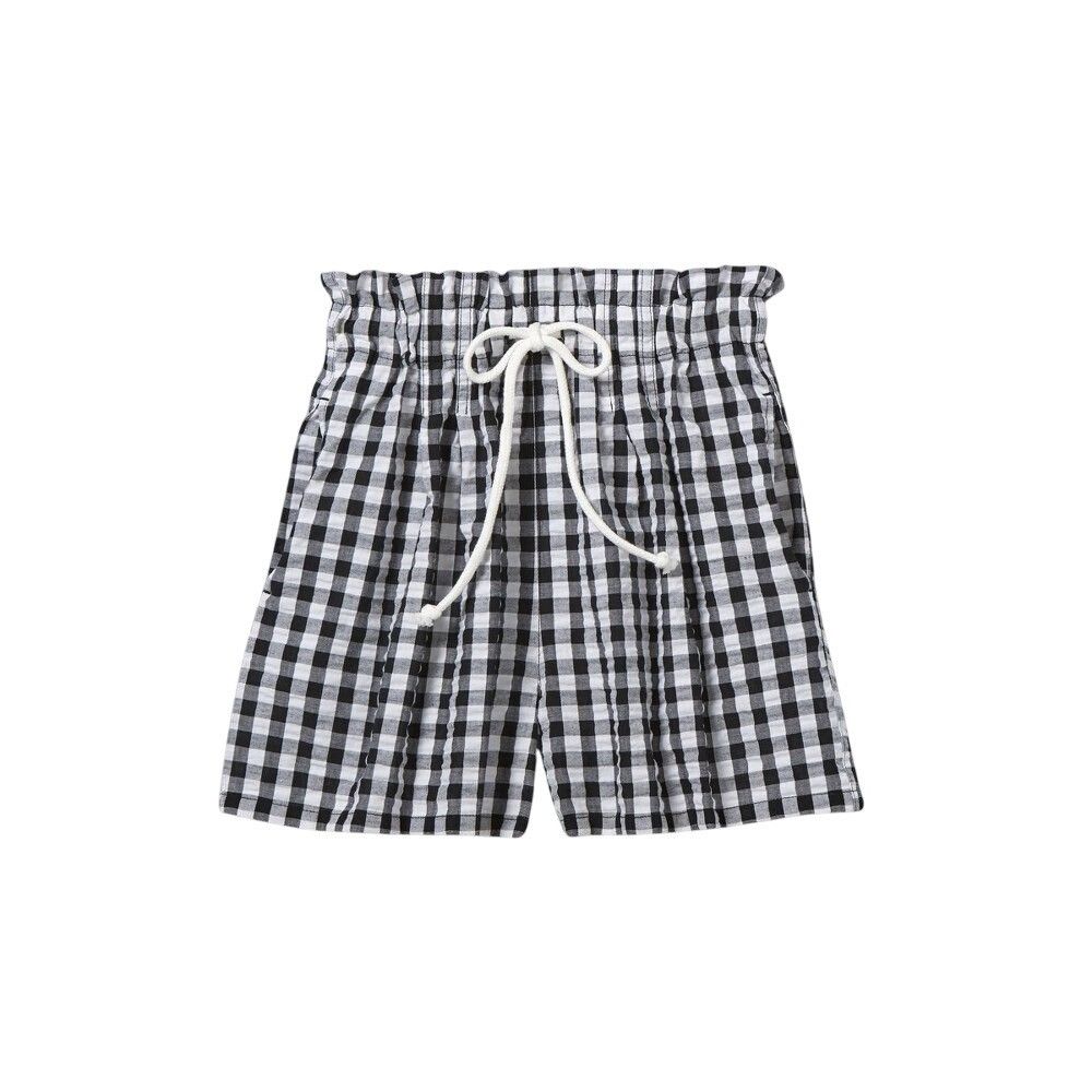 Other Women's Gingham High-Rise Drawstring Paperbag Shorts - Wild Size ONE SIZE - 2 Thumbnail