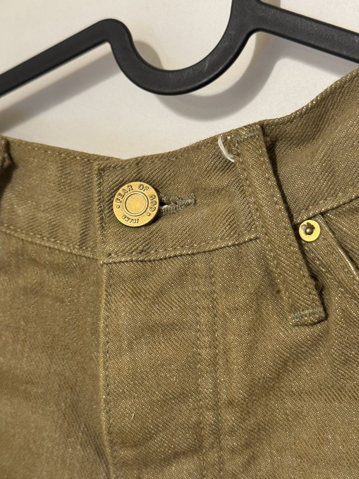 Fear of God Fear of God Fifth Collection Selvedge Jeans Olive SZ 29🔥 Size US 29 - 5 Thumbnail