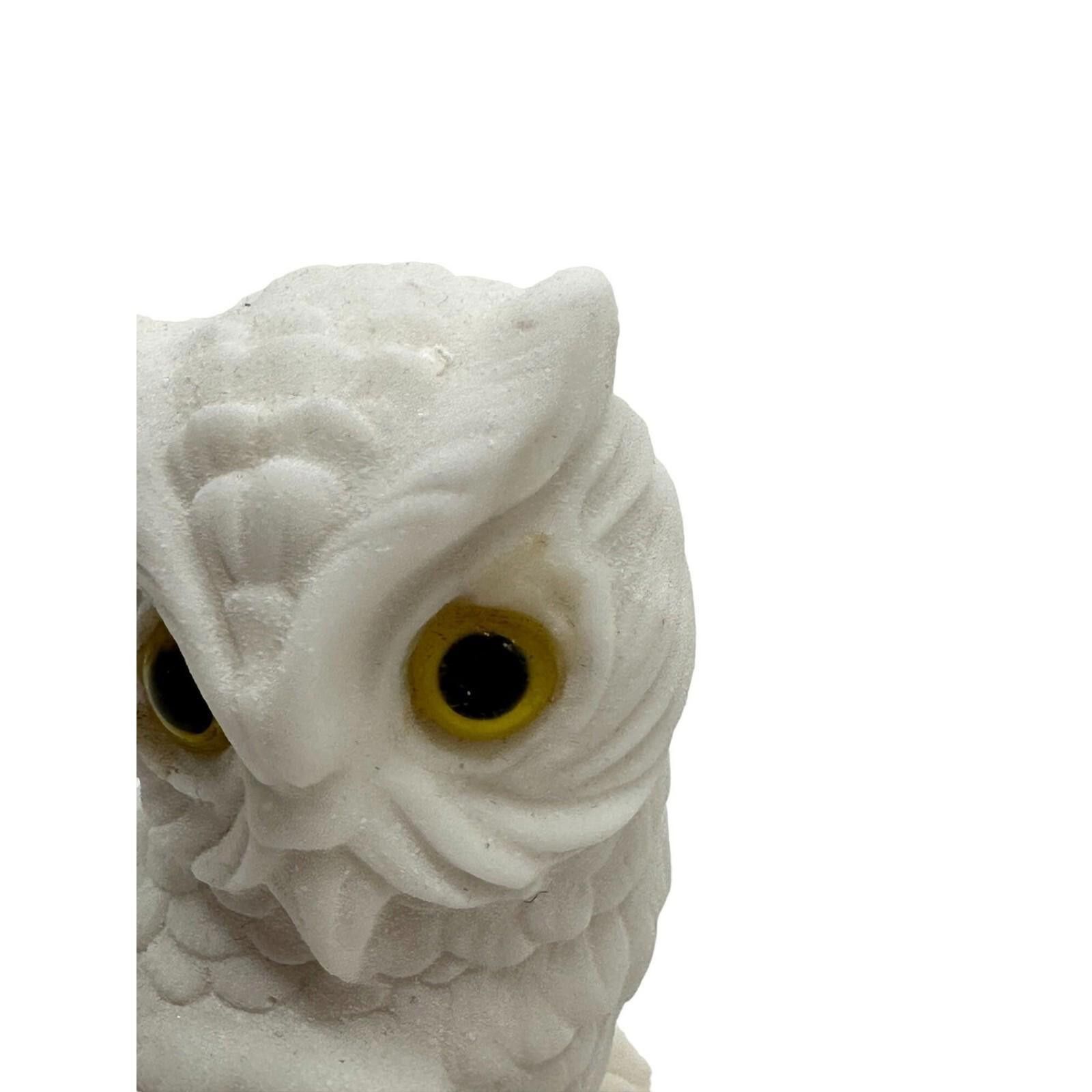 Other Pair of Vintage Alabaster Owl Figurines Hypnotic Yellow Eyes Size ONE SIZE - 4 Thumbnail