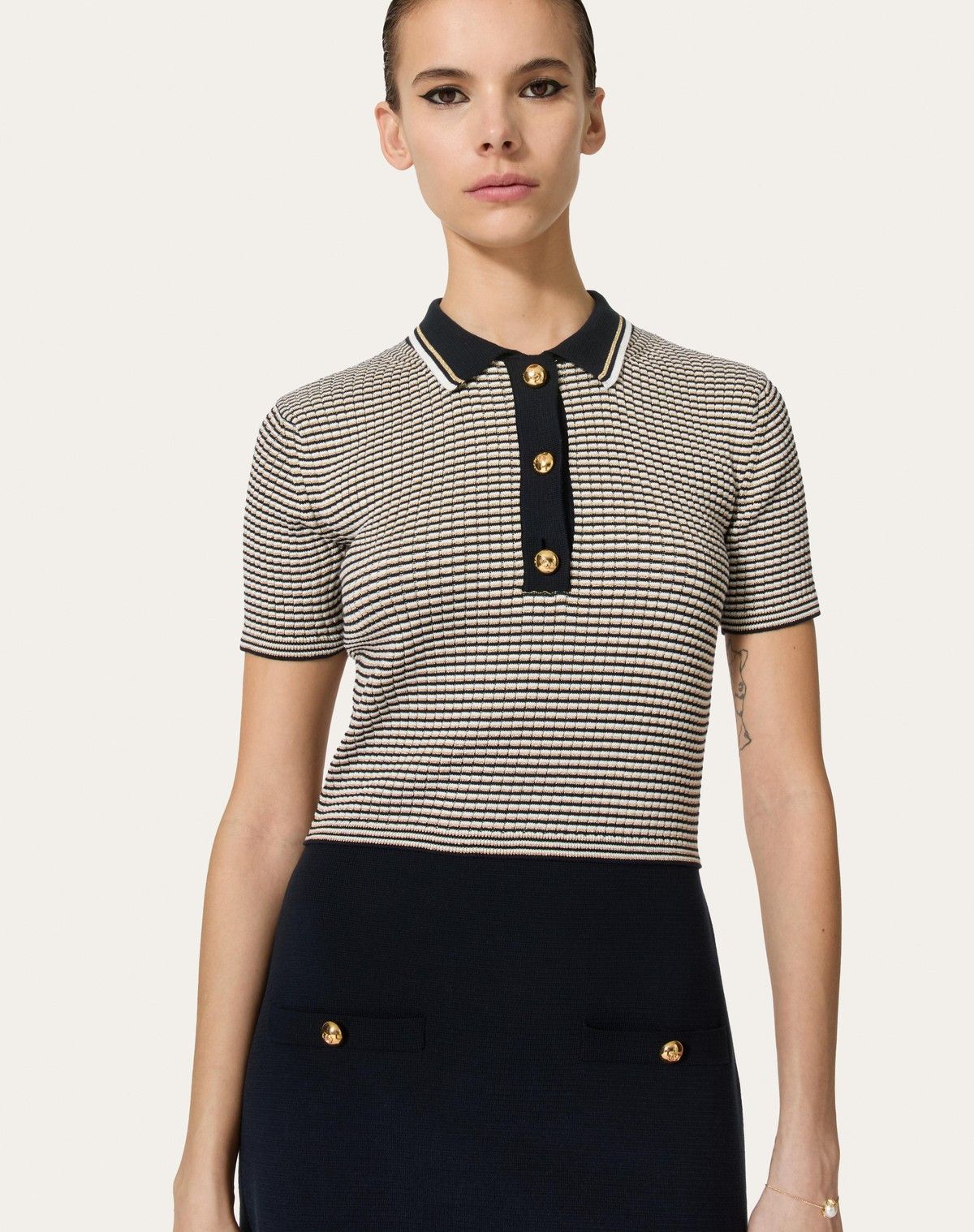 Valentino o1s1wg110525 Cotton And Lurex Dress in Multicolor Size XL / US 12-14 / IT 48-50 - 5 Thumbnail