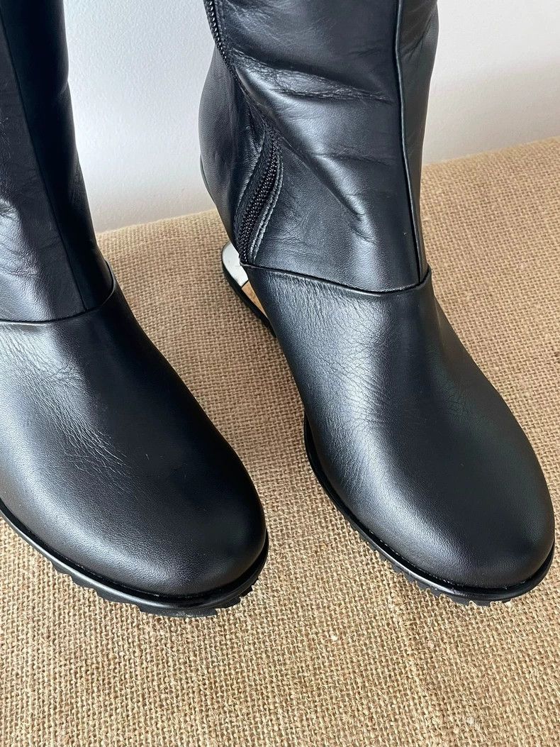 Issey Miyake Issey Miyake Mirror wedge heel knight boots Size US 5.5 / IT 35.5 - 6 Thumbnail