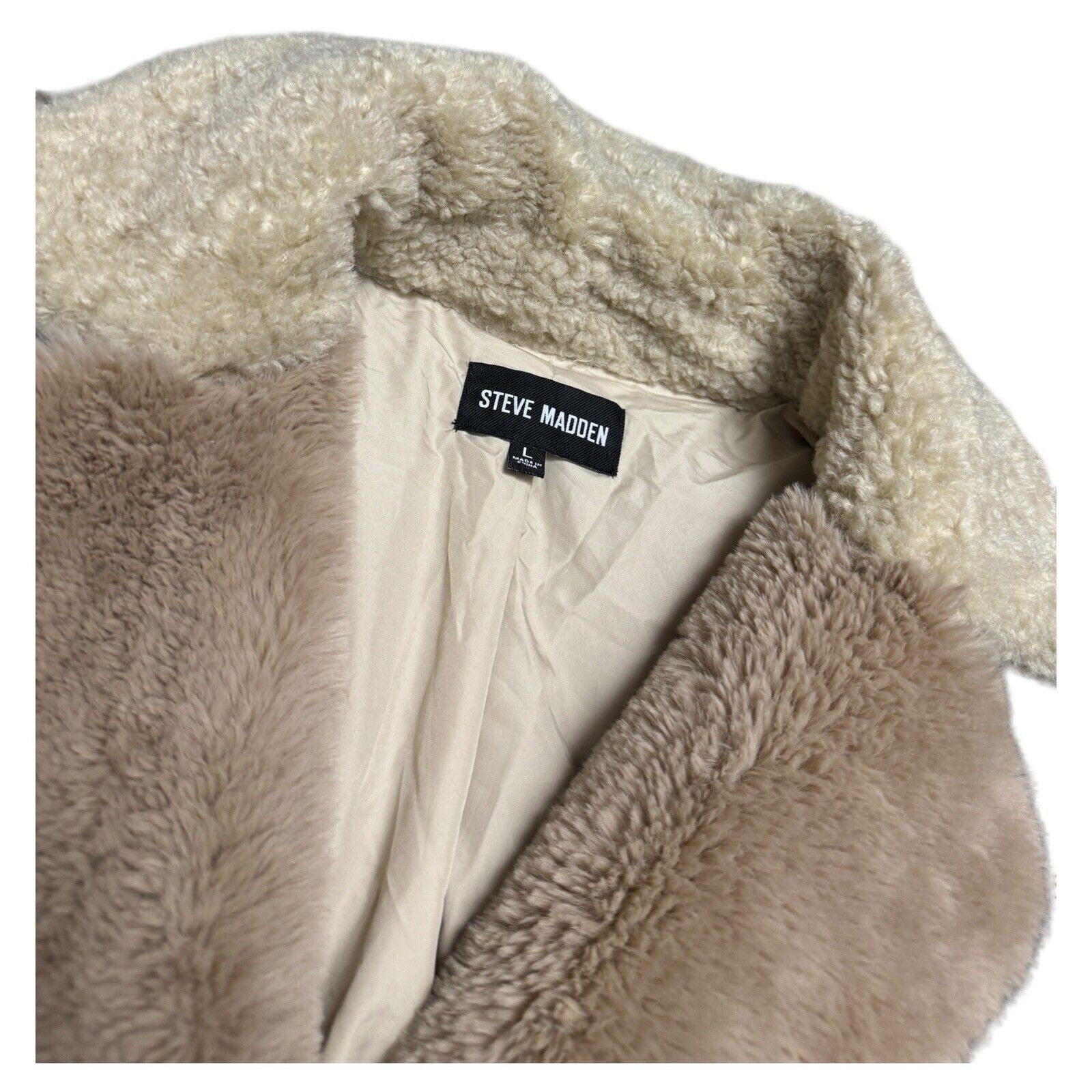 Steve Madden STEVE MADDEN Faux Fur Fleece Comfy Designer Womens Coat Size L / US 10 / IT 46 - 2 Thumbnail