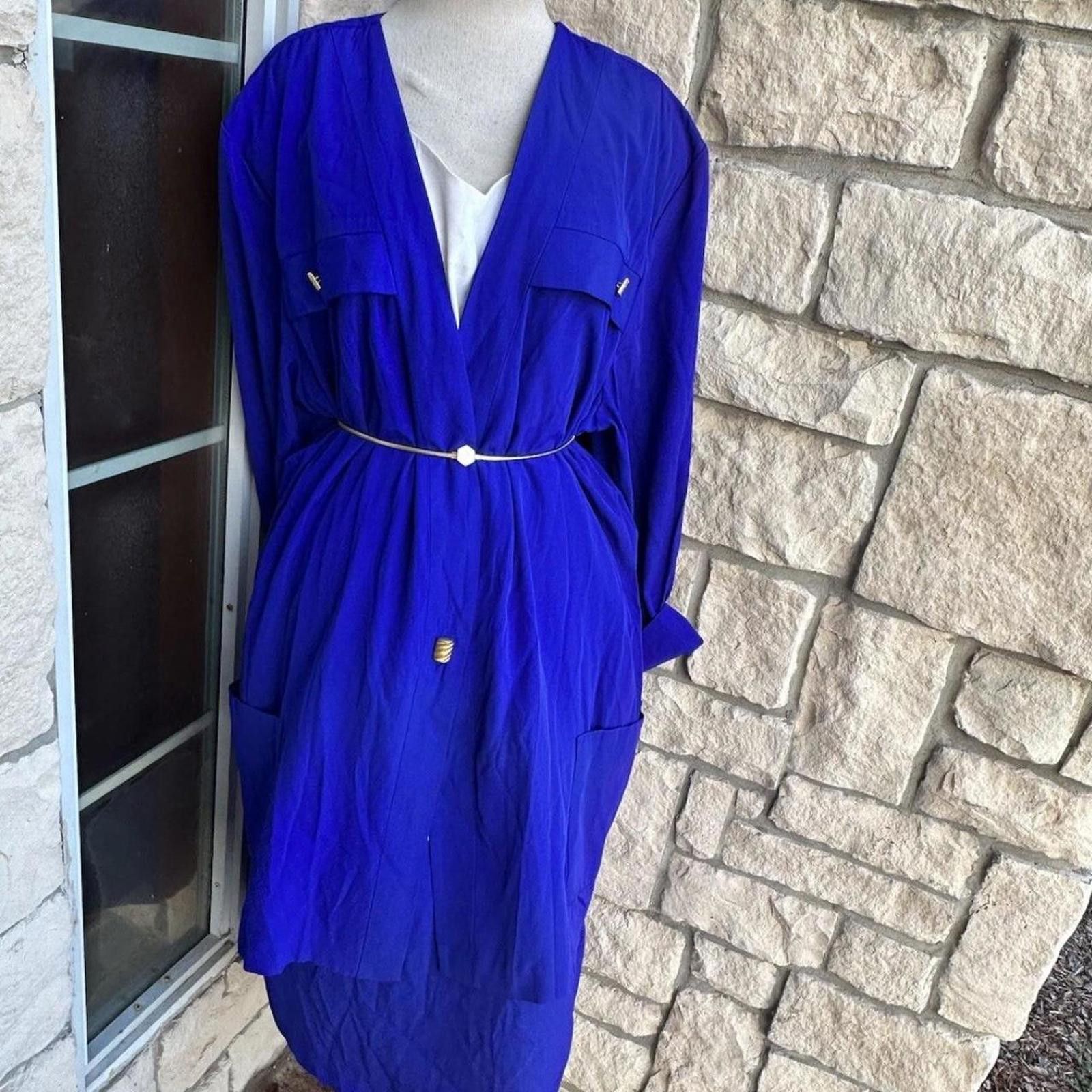 Other Blue and white vintage 80s longline dress #80s Size 3XL / US 20-22 - 1 Thumbnail