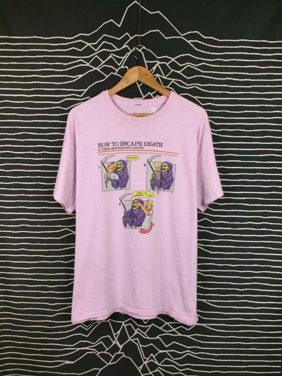 Vintage Black Matter How To Escape Death Funny Humor Tee Size US XL / EU 56 / 4 - 2 Thumbnail