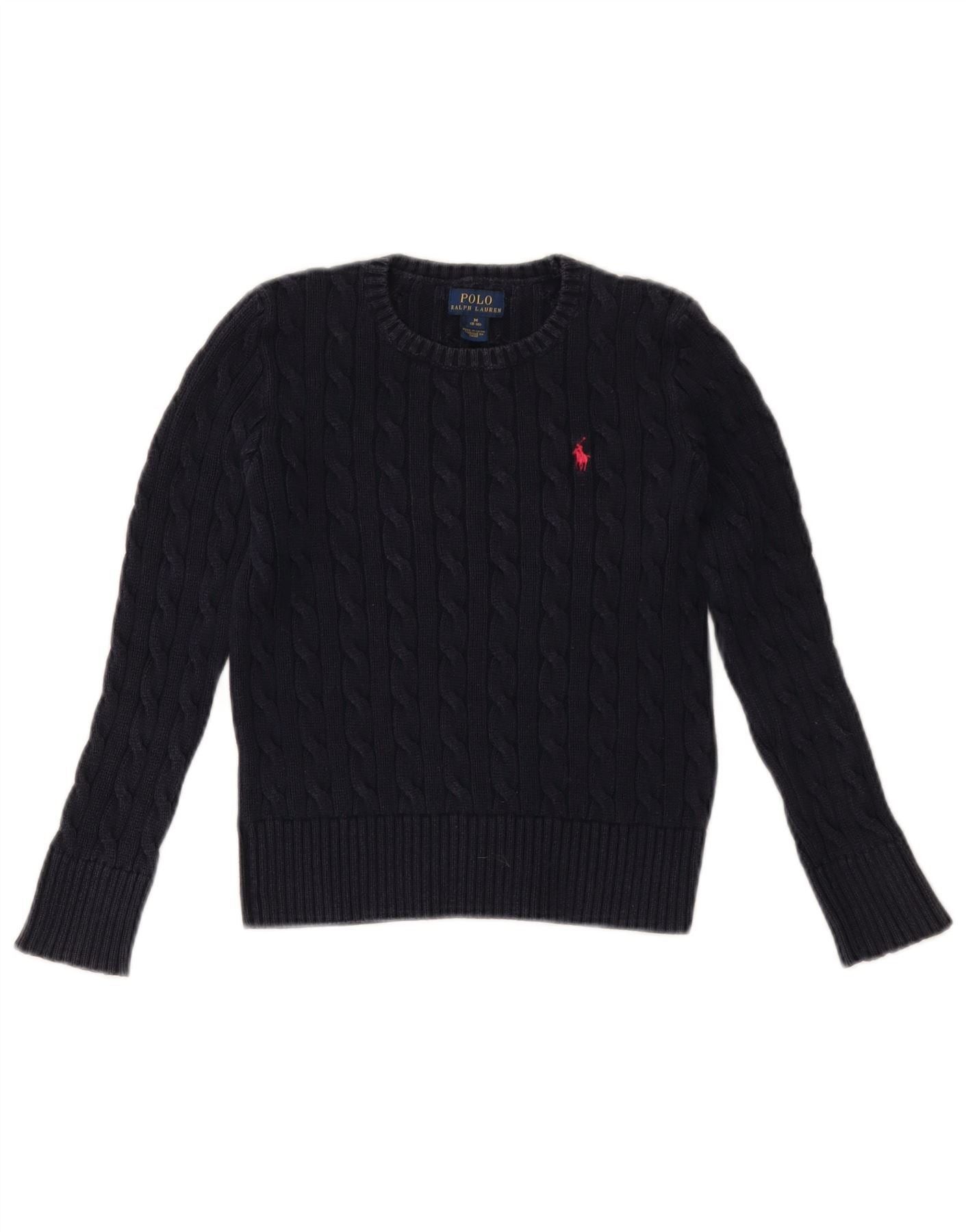 Polo Ralph Lauren Girls Crew Neck Jumper Sweater 8-9 YearsMedium Navy Blue Size S / US 4 / IT 40 - 1 Thumbnail