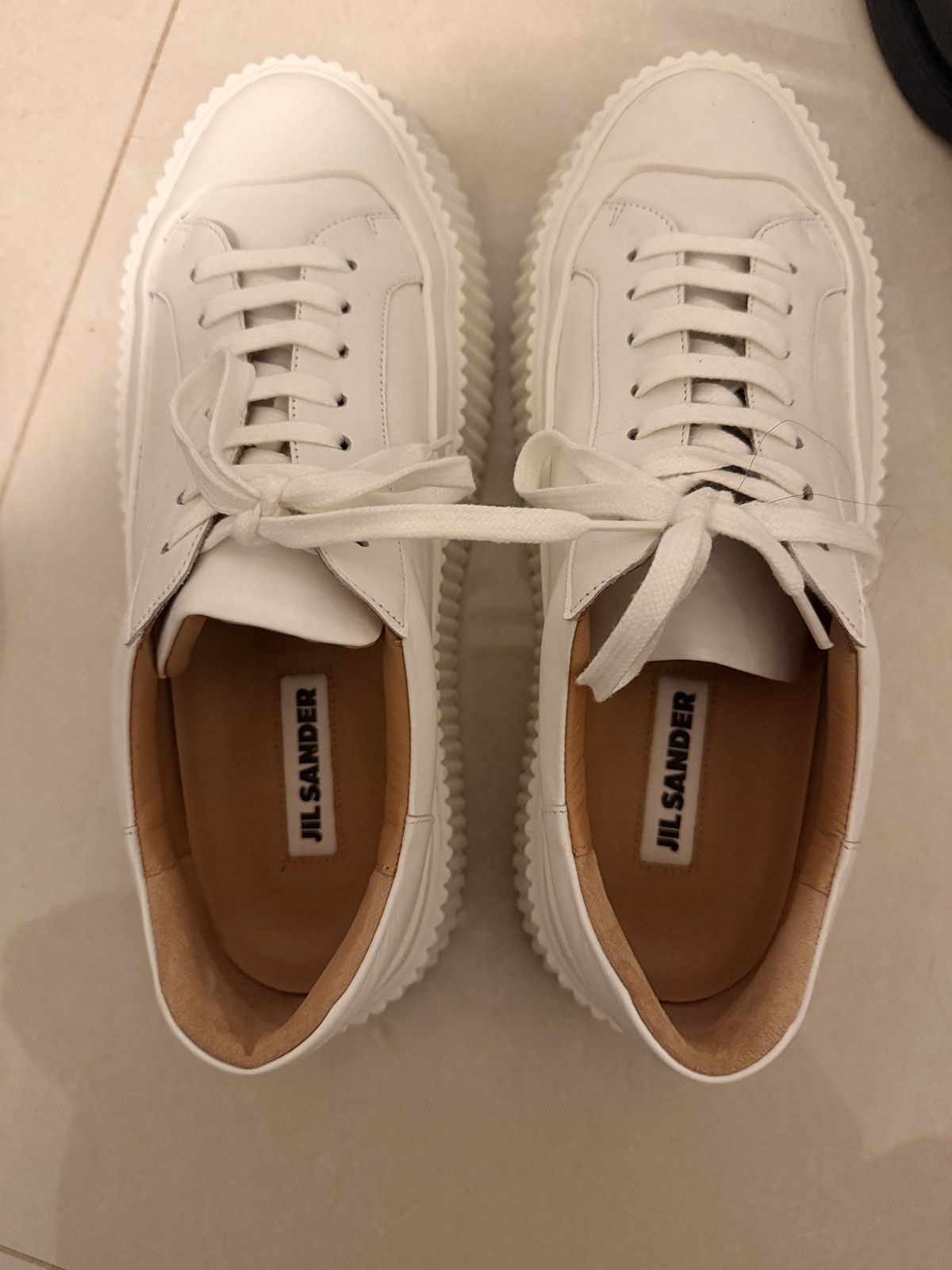 JIL SANDER 40mm Vulcanized leather sneakers
