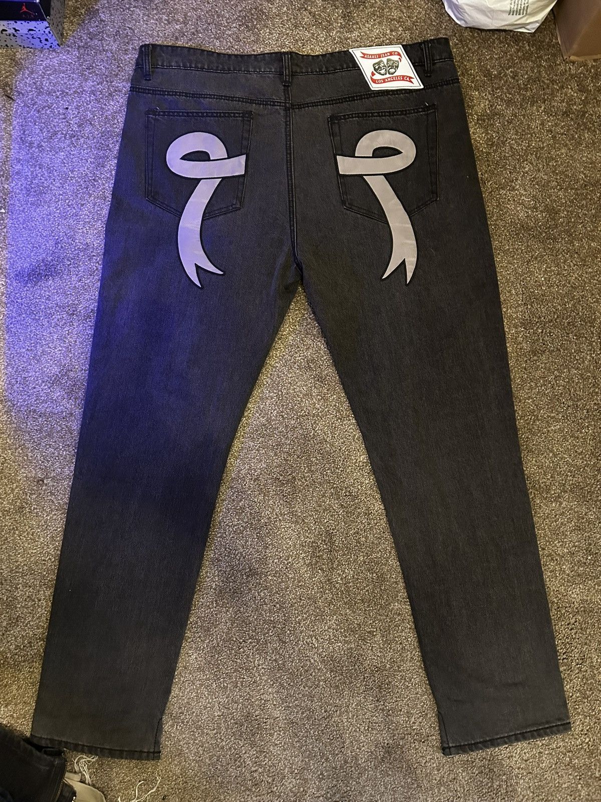 Asaali Blk and grey asaali denim ribbon jeans Size US 40 / EU 56 - 8 Thumbnail