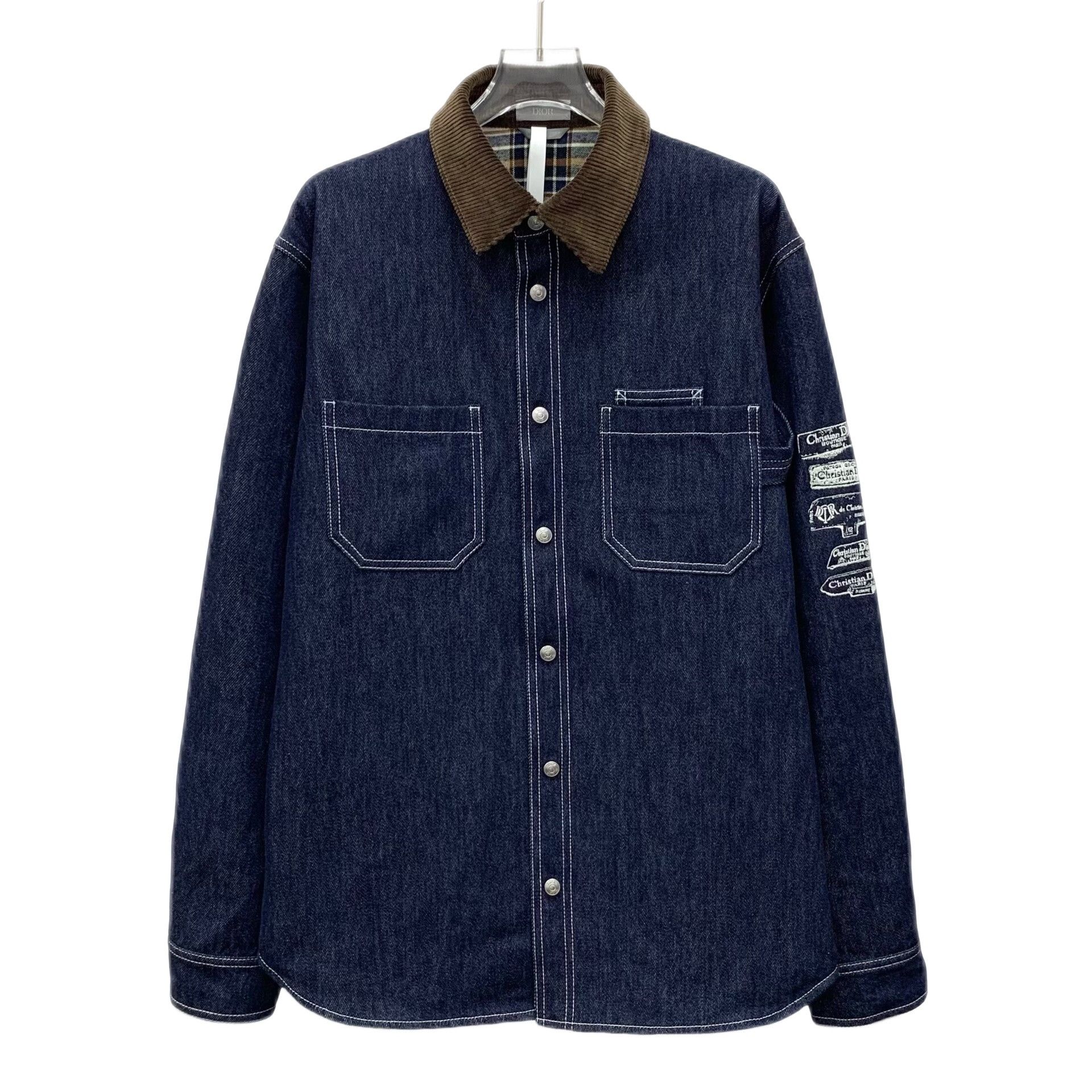 Dior Dior Archive Labels Denim Embroidered Shirt 39 Size US M / EU 48-50 / 2 - 1 Thumbnail
