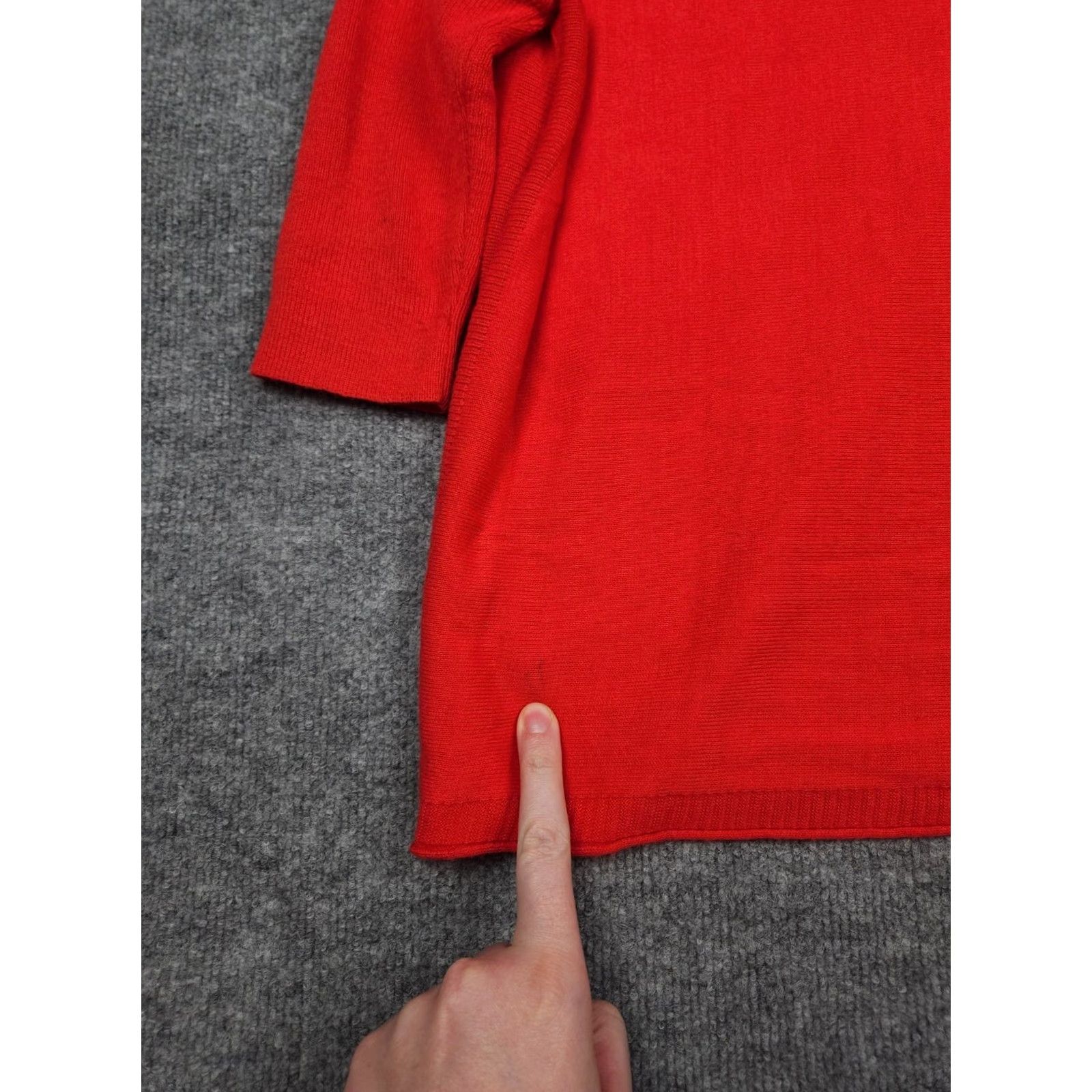 Catalina Mersea Catalina Hoodie Sweater Red One Size Acrylic Drawstring Relaxed Pullover Women's Knit Dolman Sleeve Solid Knit Pattern Size ONE SIZE - 7 Thumbnail