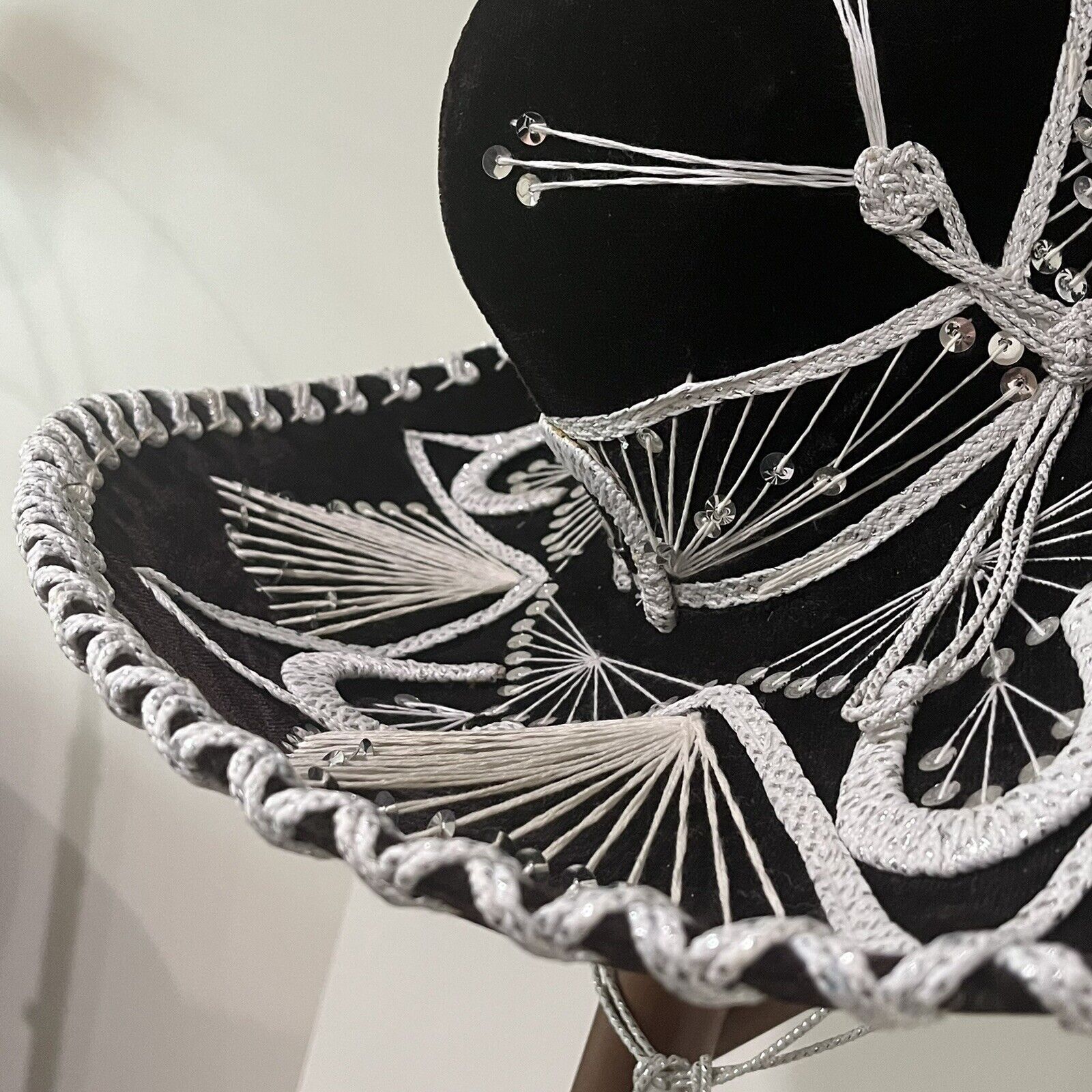 Pigalle Pigalle Mexican Mariachi Sombrero Black & White Horseshoes Size ONE SIZE - 12 Thumbnail
