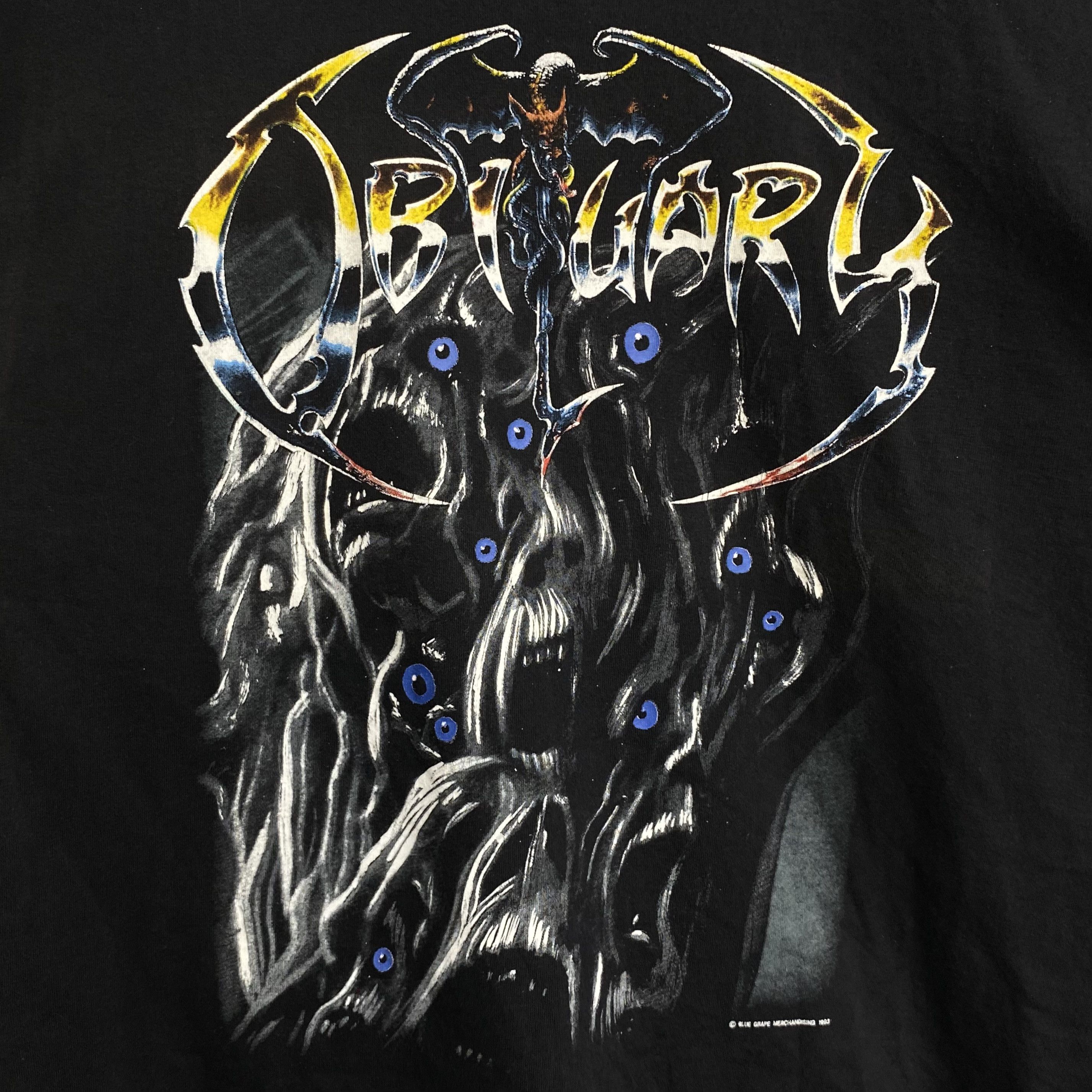 Band Tees OBITUARY Original Vintage 1993 Rare Death Metal Shirt Size US XL / EU 56 / 4 - 2 Thumbnail