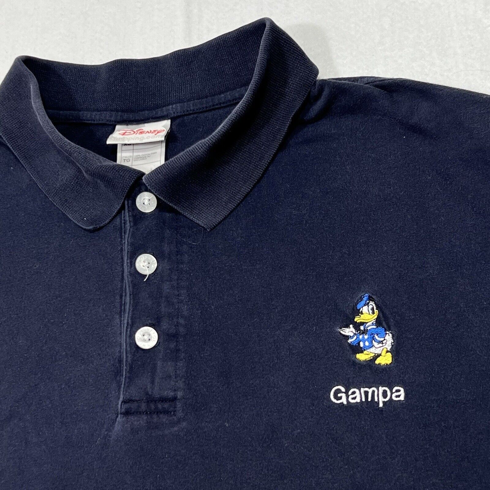 Disney Disney Store Donald Duck "Gampa" Embroidered Polo Shirt Size US XL / EU 56 / 4 - 2 Thumbnail