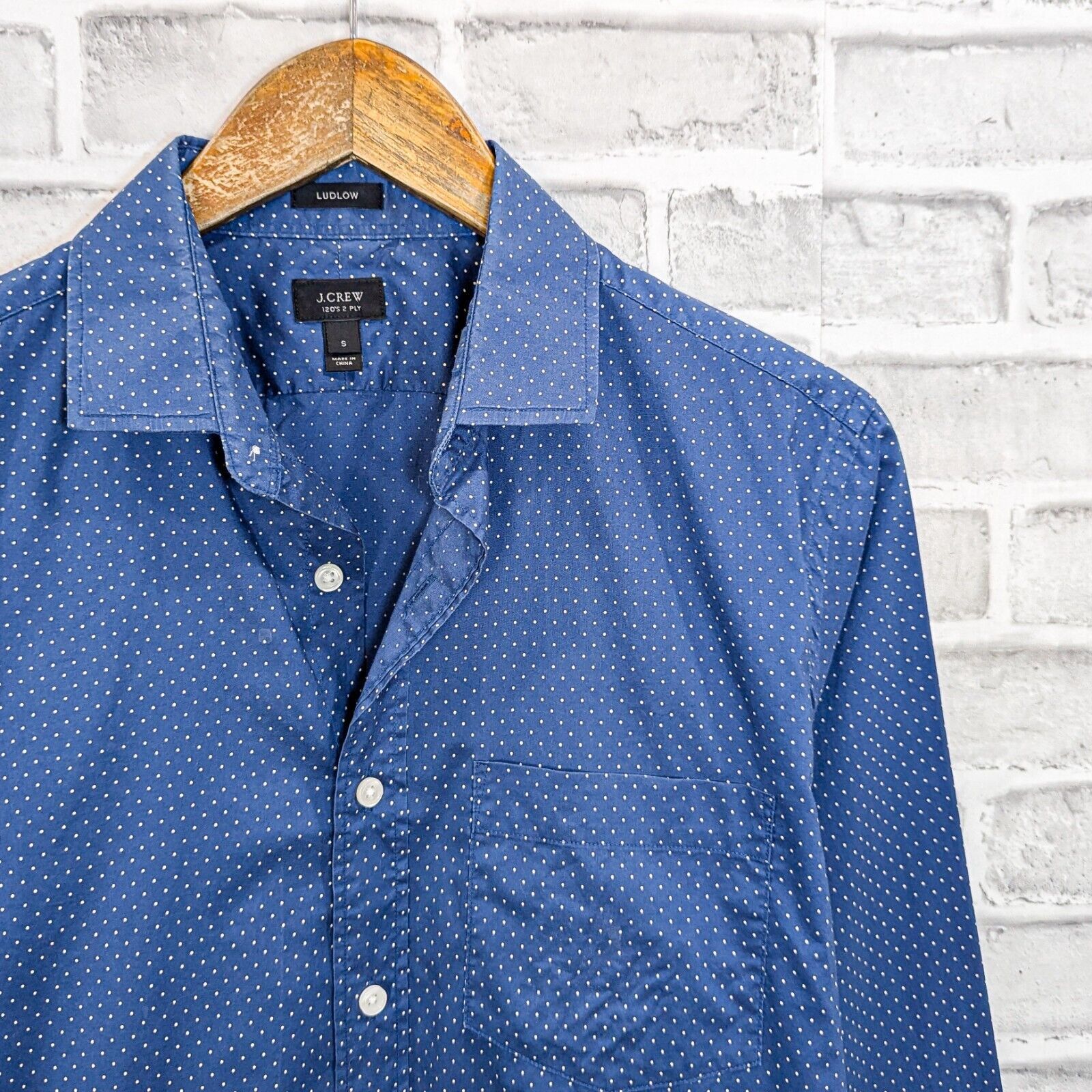 J.Crew J. Crew Ludlow Men's Button up Shirt Blue w Mini Polka dot Size US S / EU 44-46 / 1 - 3 Thumbnail
